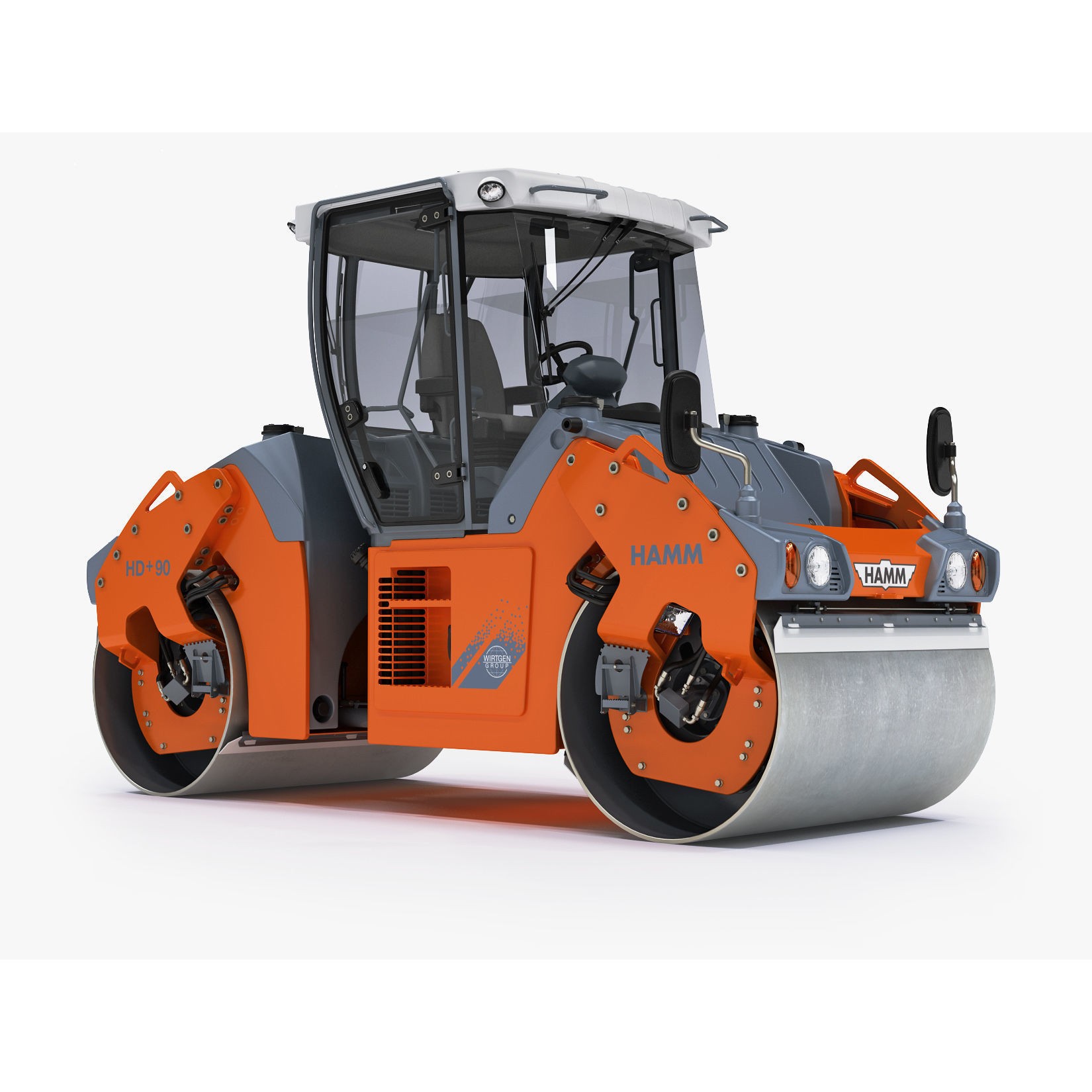 Articulated Tandem Road Roller 3D Model – High Detail, Multiple Formats - View 5
