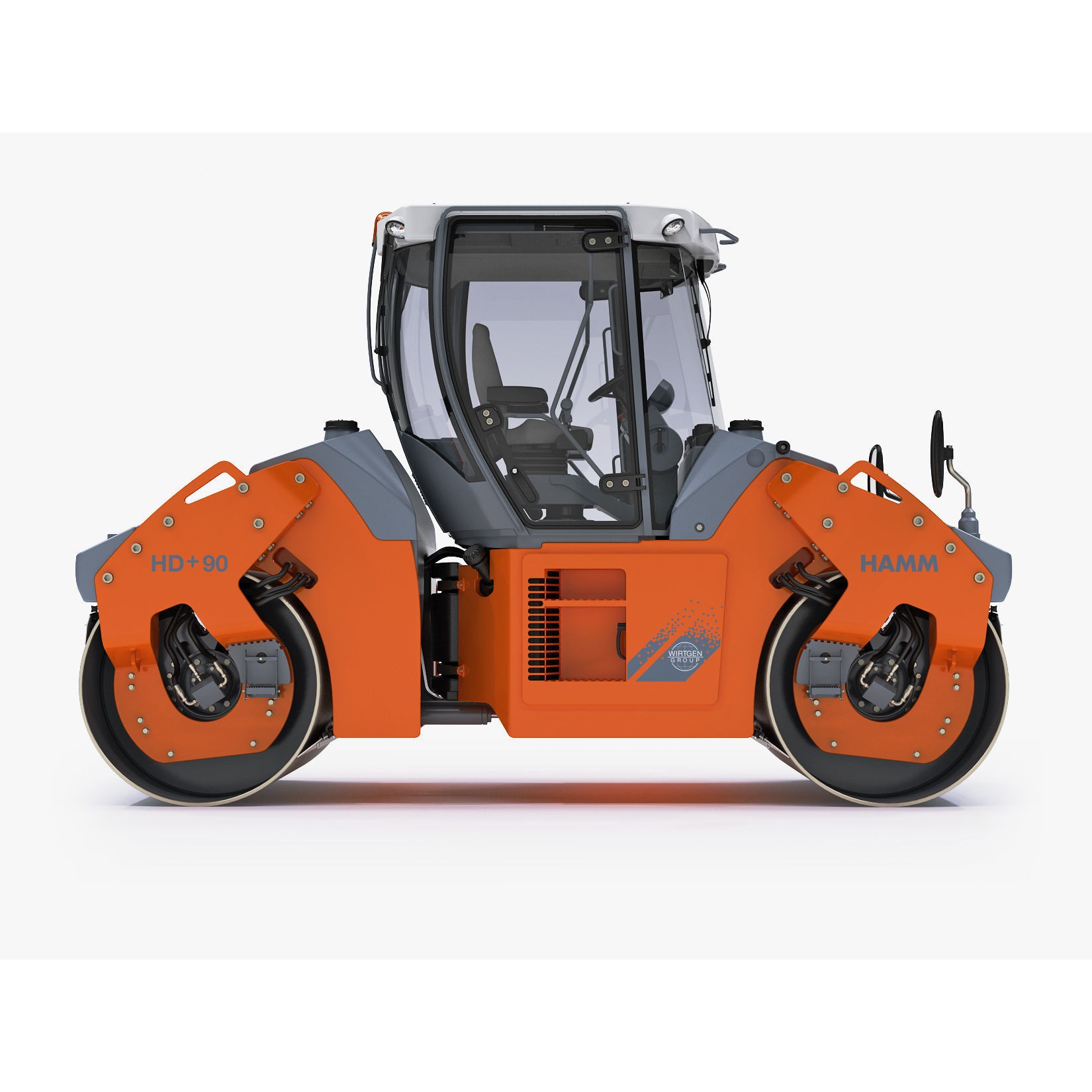 Articulated Tandem Road Roller 3D Model – High Detail, Multiple Formats - View 6