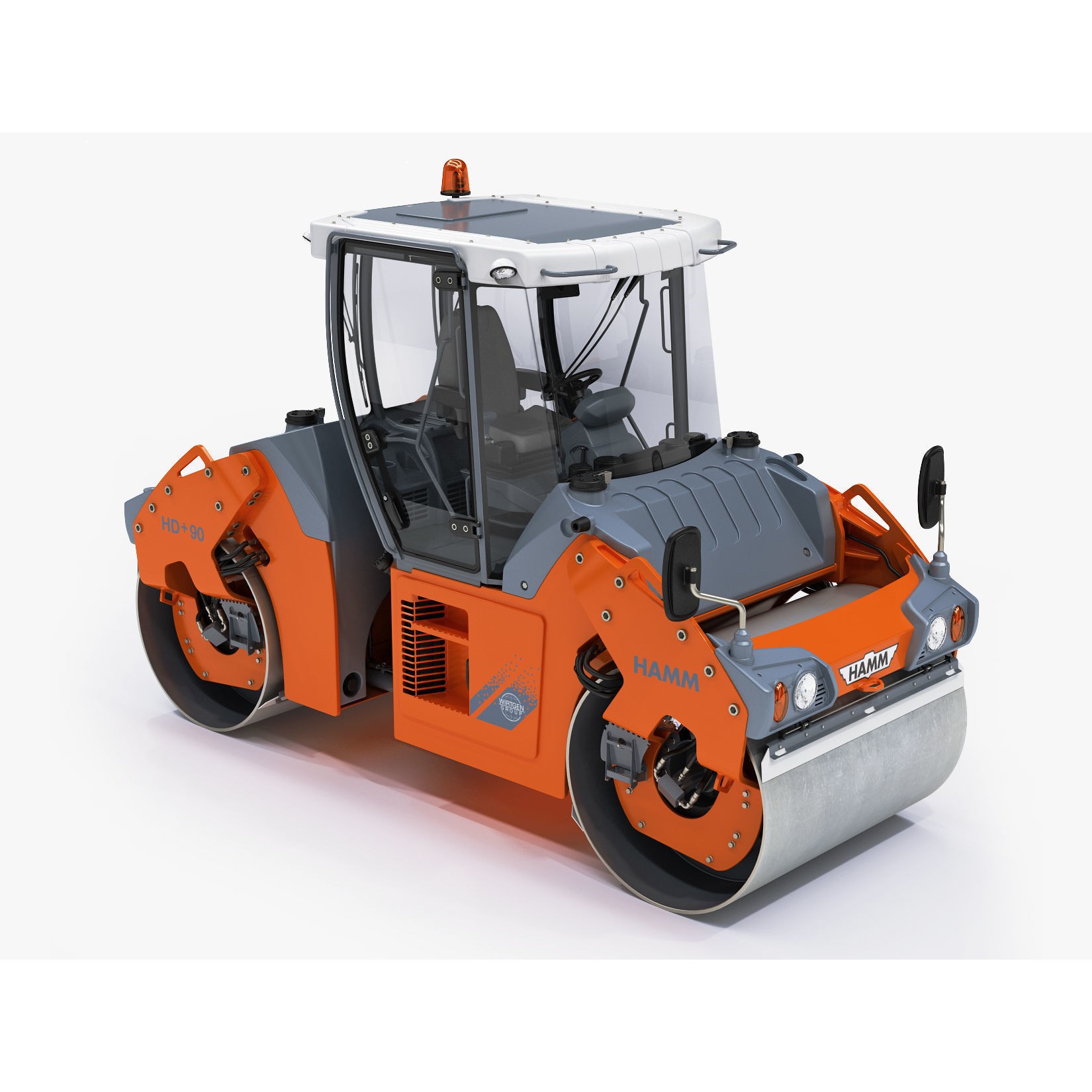 Articulated Tandem Road Roller 3D Model – High Detail, Multiple Formats - View 7