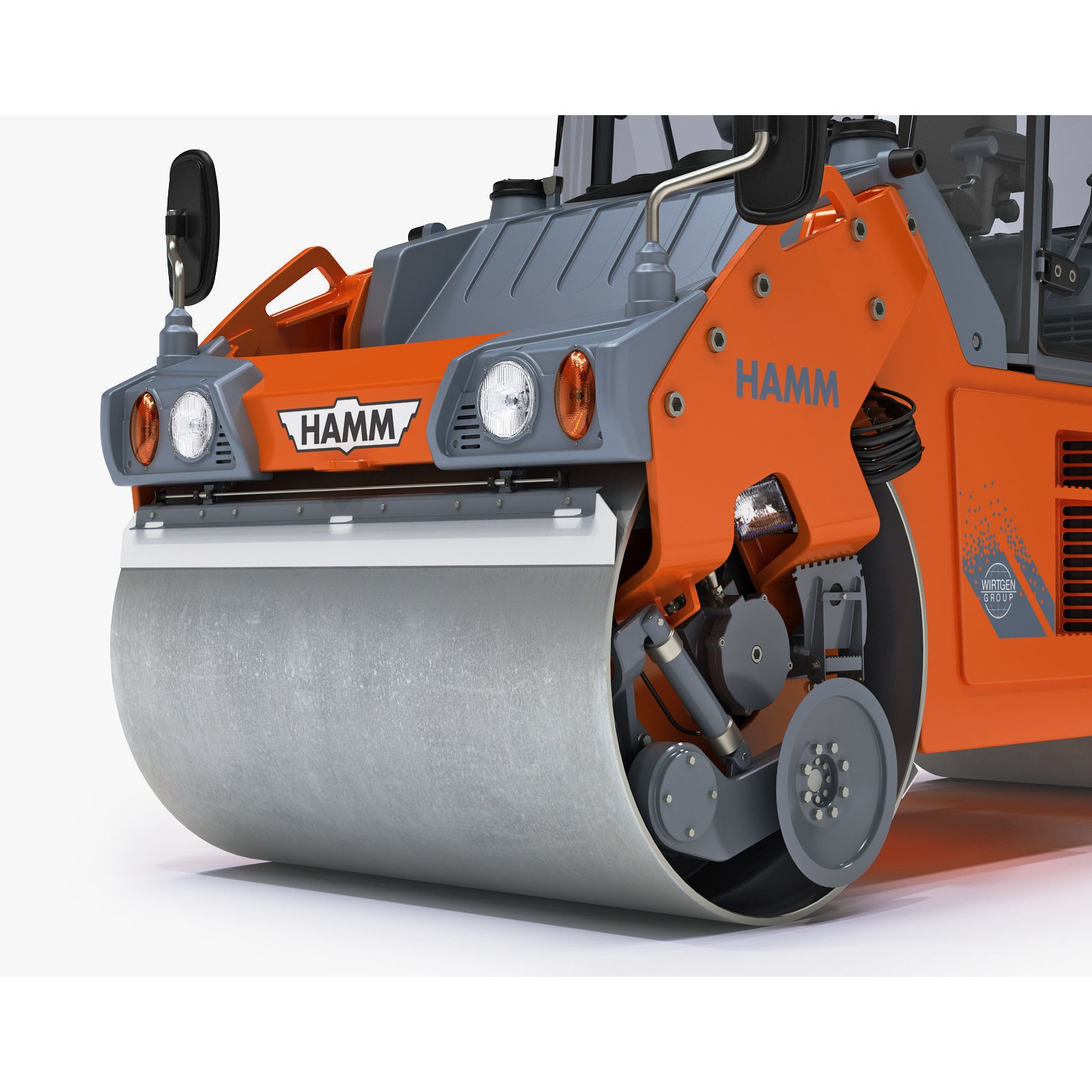 Articulated Tandem Road Roller 3D Model – High Detail, Multiple Formats - View 9