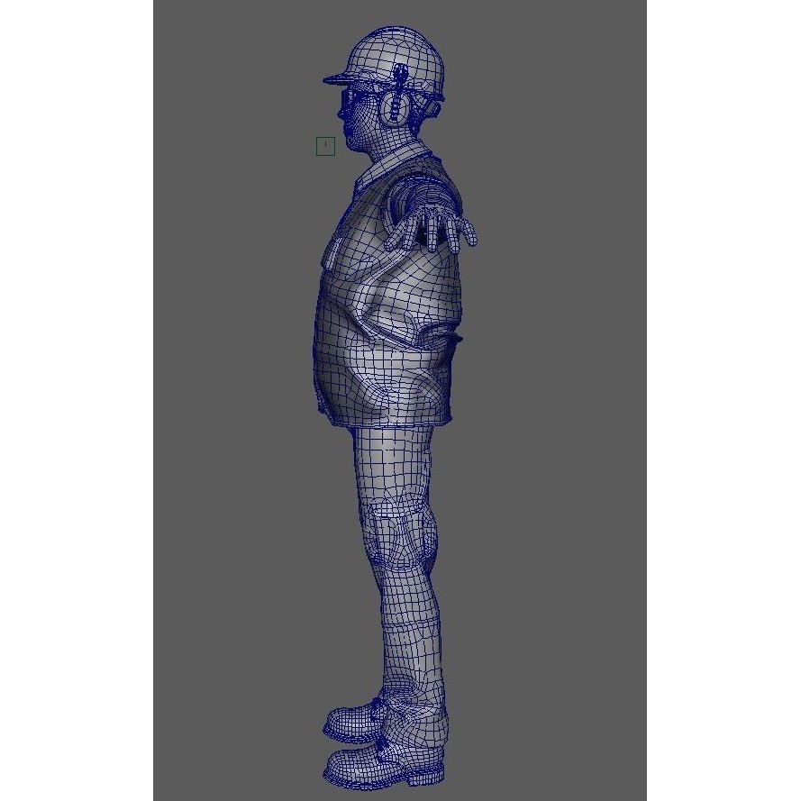Worker Character 3D Model – Rigged Low-Poly Animated Asset, FBX - View 18