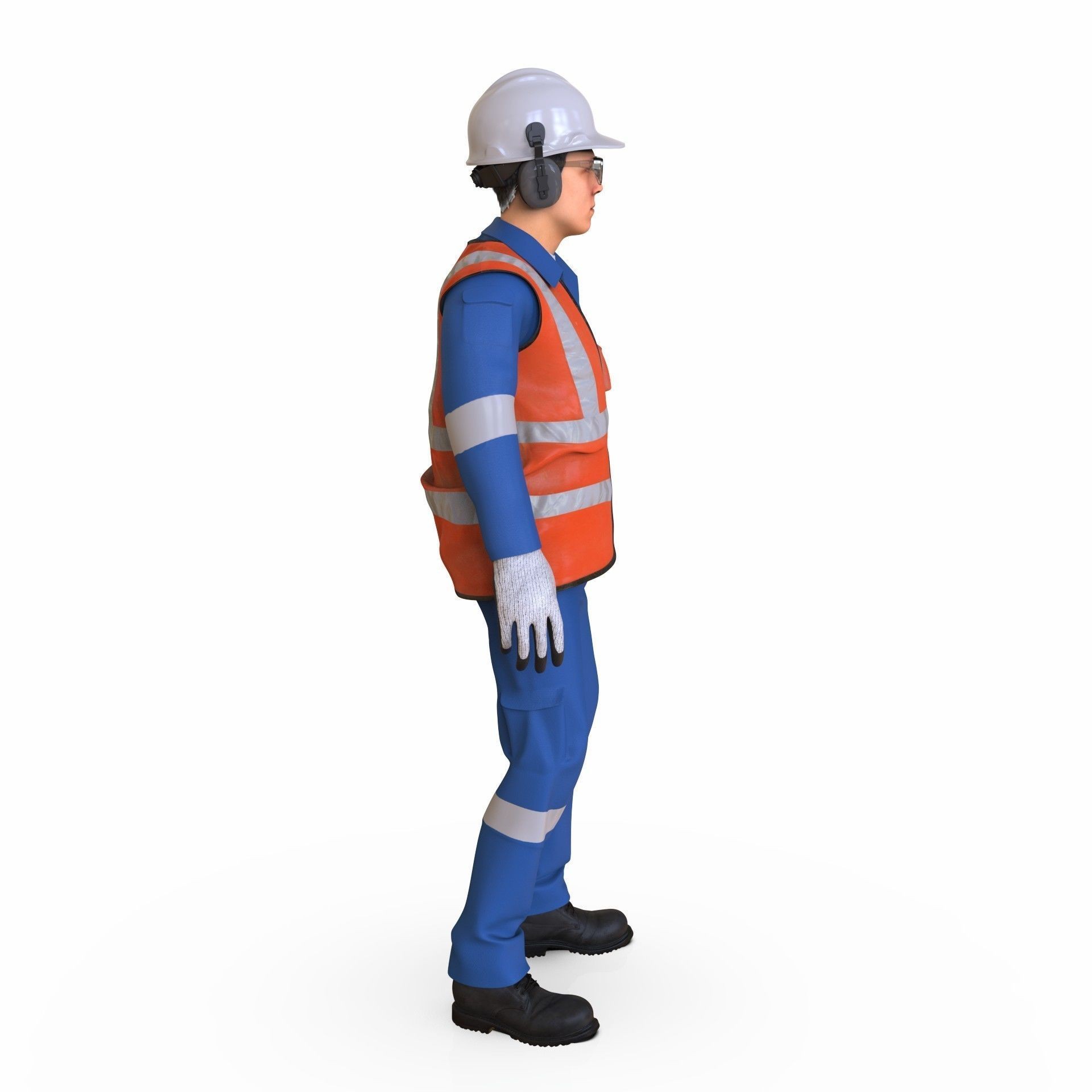 Worker Character 3D Model – Rigged Low-Poly Animated Asset, FBX - View 37