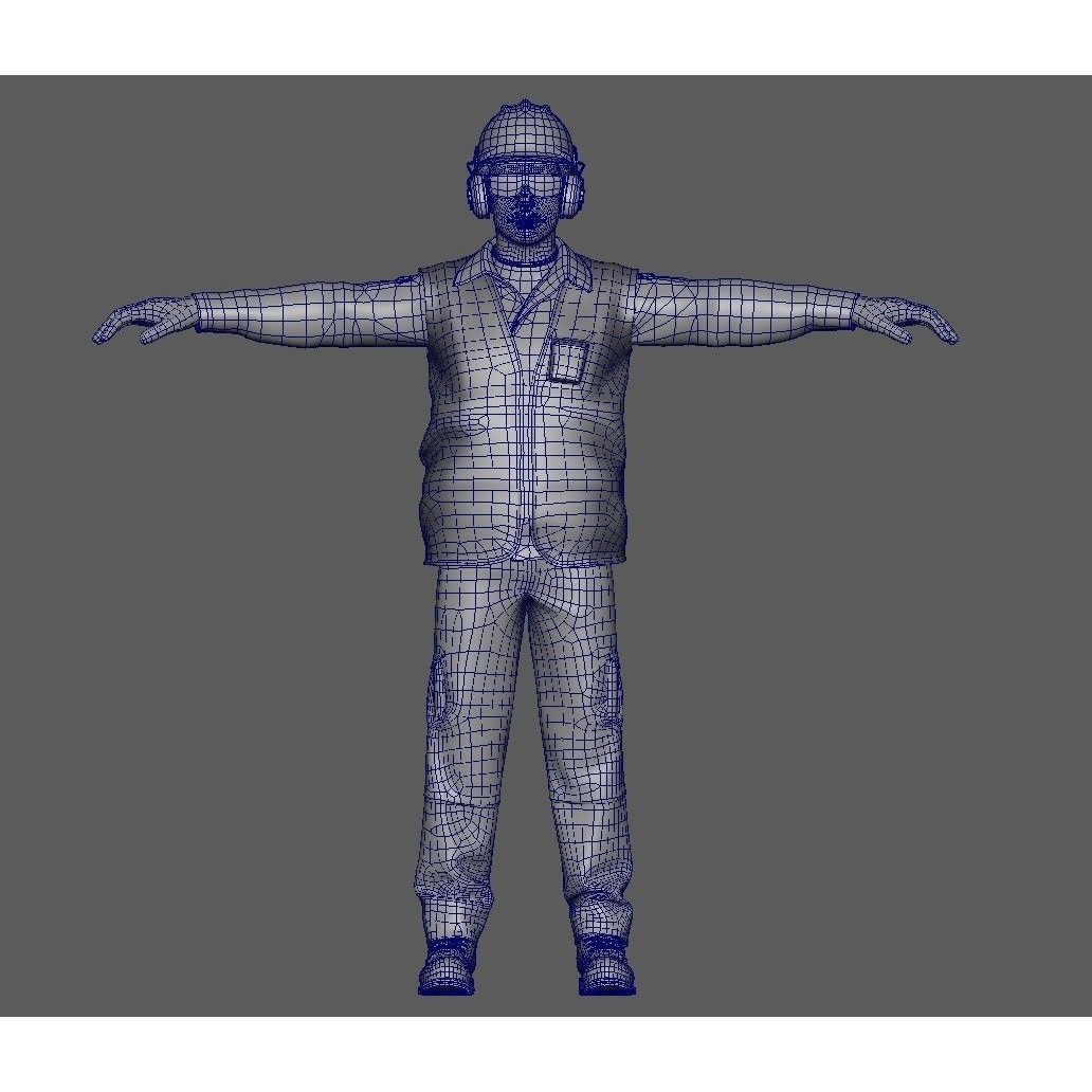 Worker Character 3D Model – Rigged Low-Poly Animated Asset, FBX - View 48