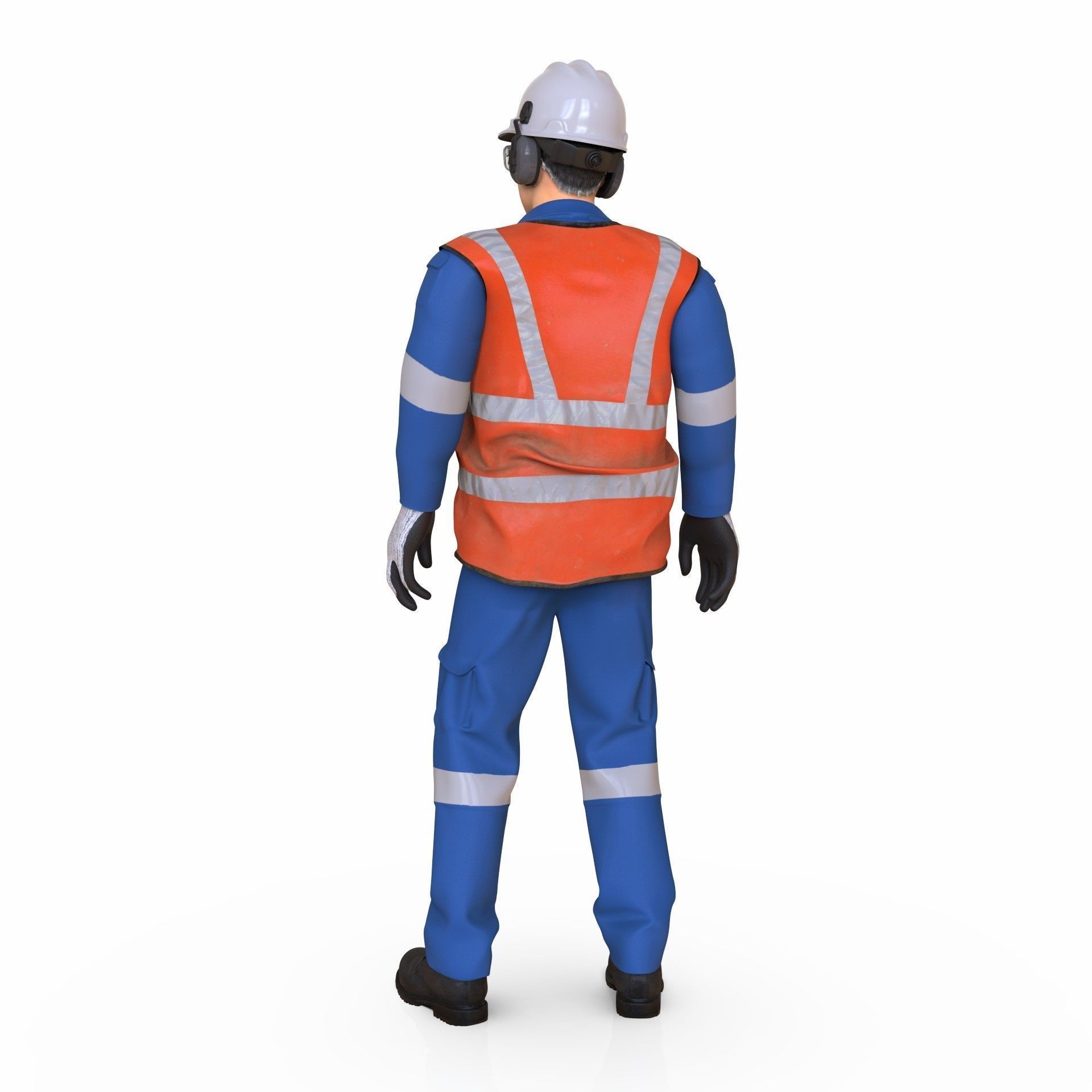Worker Character 3D Model – Rigged Low-Poly Animated Asset, FBX - View 8