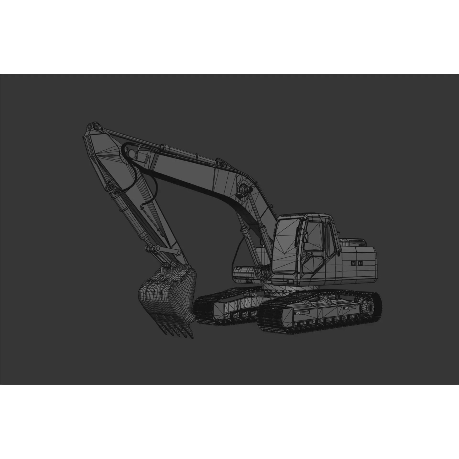 Daewoo Solar 225 LC-V 3D Model – Rigged Low-Poly PBR Excavator for Games - View 23