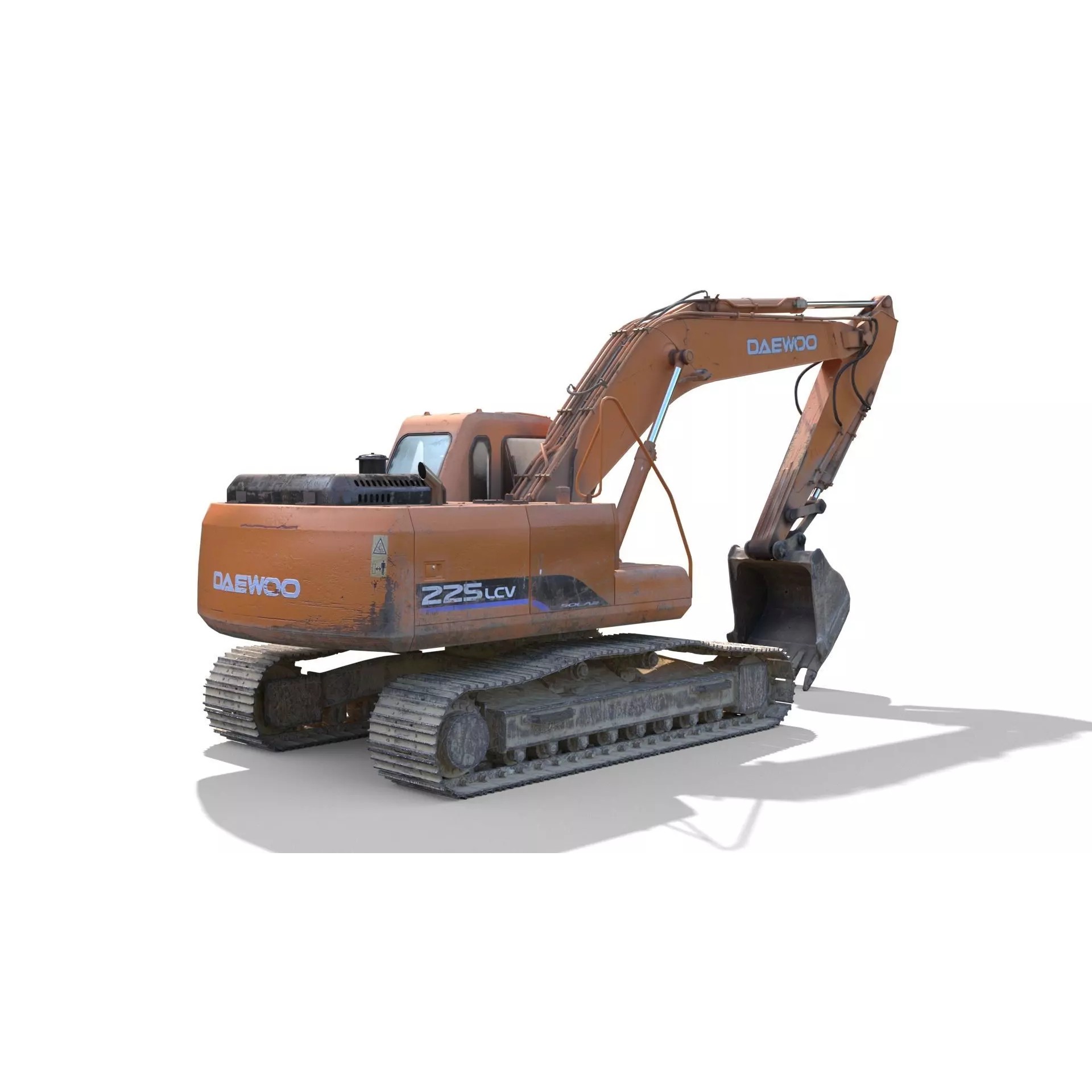Daewoo Solar 225 LC-V 3D Model – Rigged Low-Poly PBR Excavator for Games - View 3