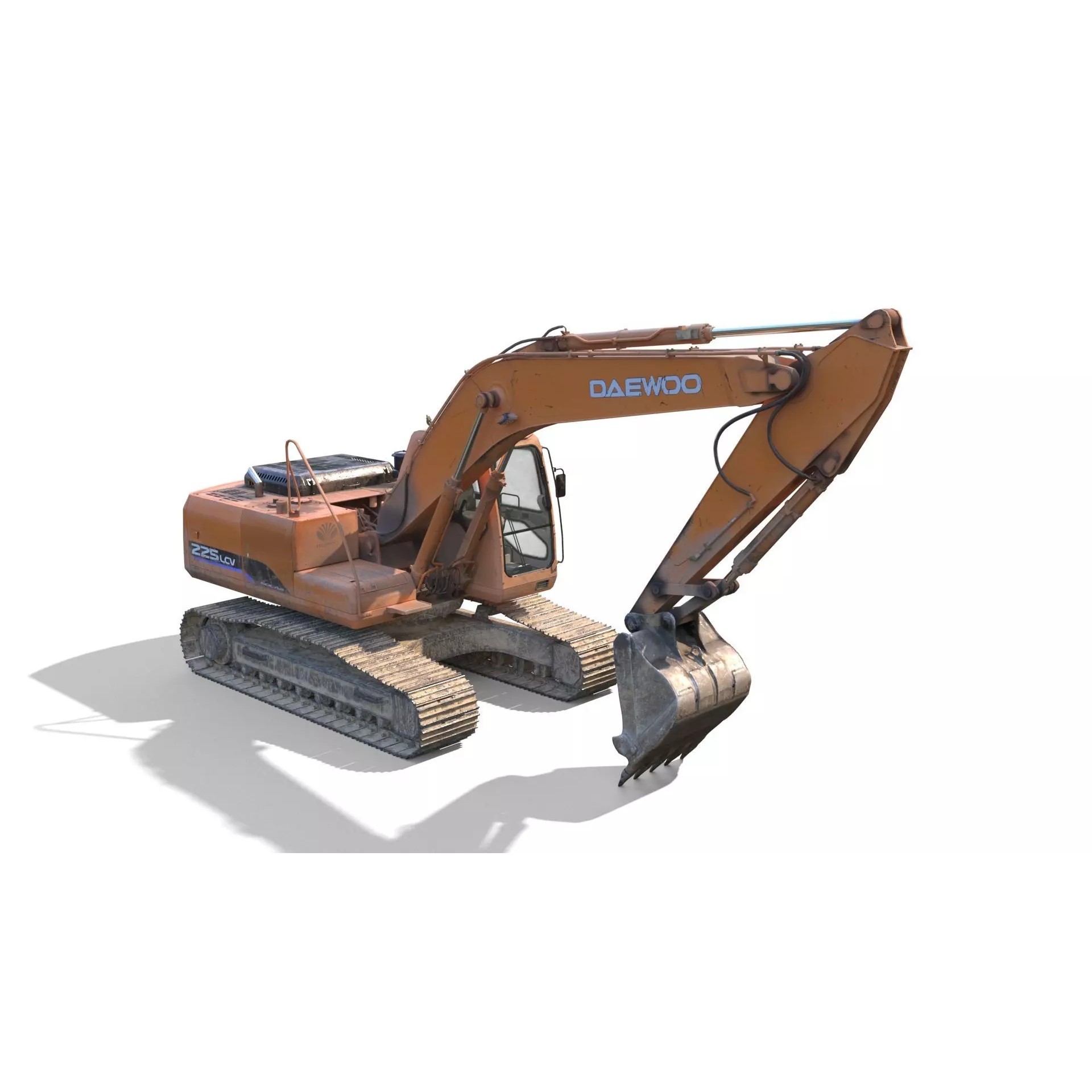 Daewoo Solar 225 LC-V 3D Model – Rigged Low-Poly PBR Excavator for Games - View 5