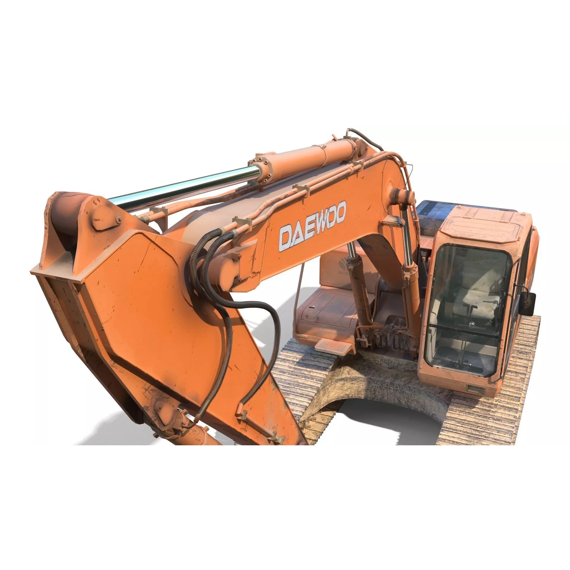 Daewoo Solar 225 LC-V 3D Model – Rigged Low-Poly PBR Excavator for Games - View 7