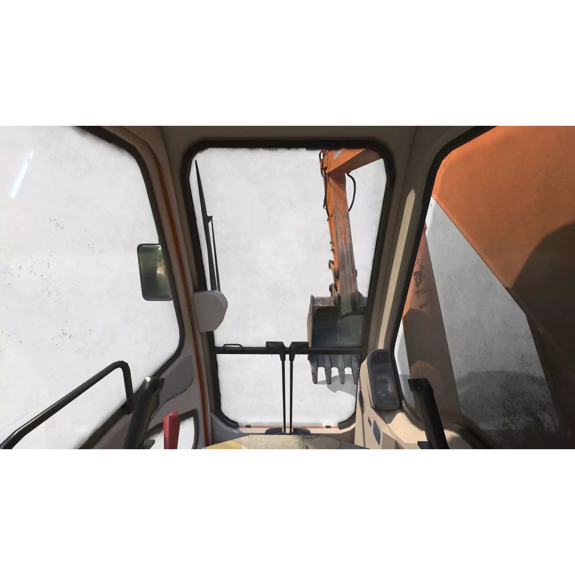 Daewoo Solar 225 LC-V 3D Model – Rigged Low-Poly PBR Excavator for Games - View 9