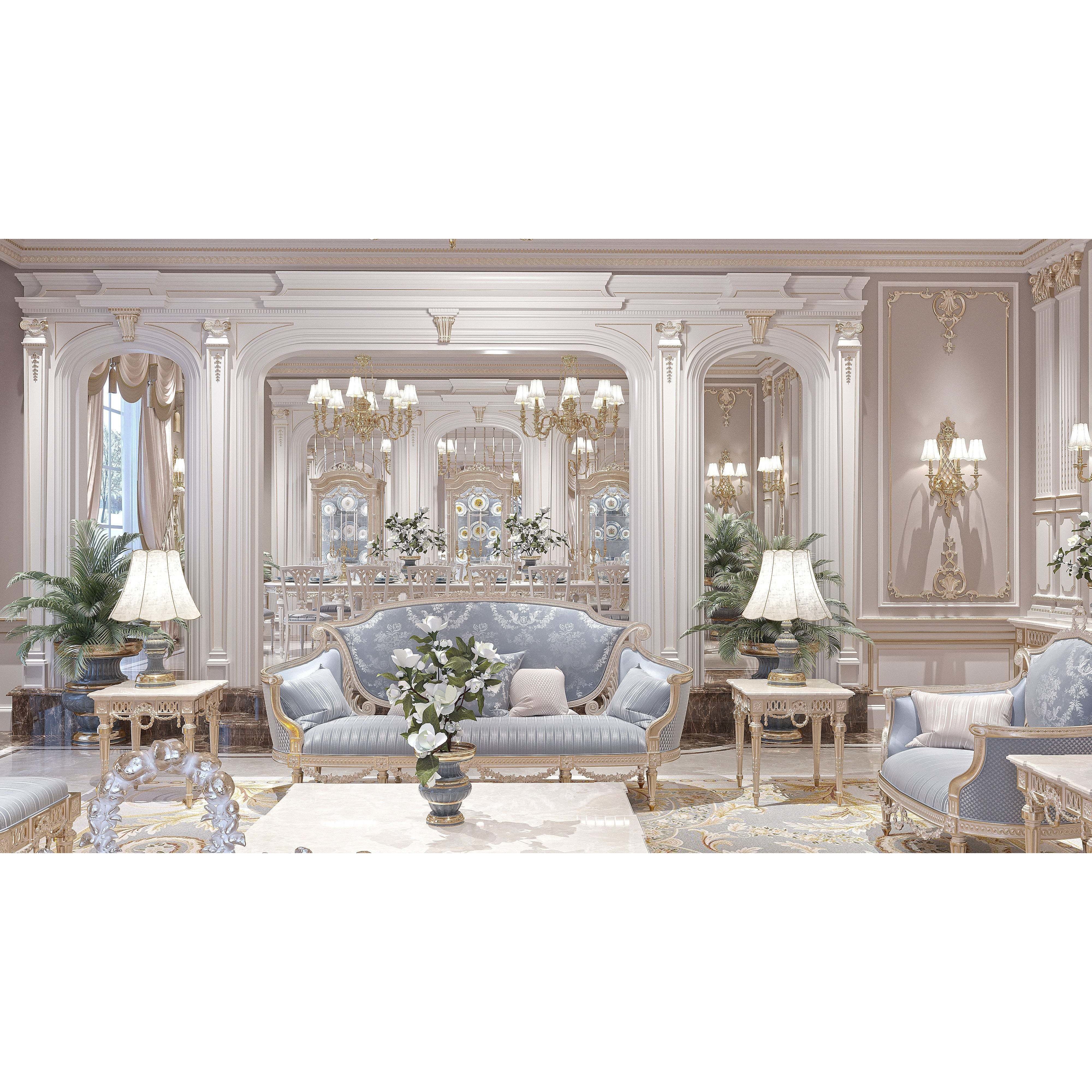 Classical Living Room and Dining Room - Game-Ready 3D Model - View 12