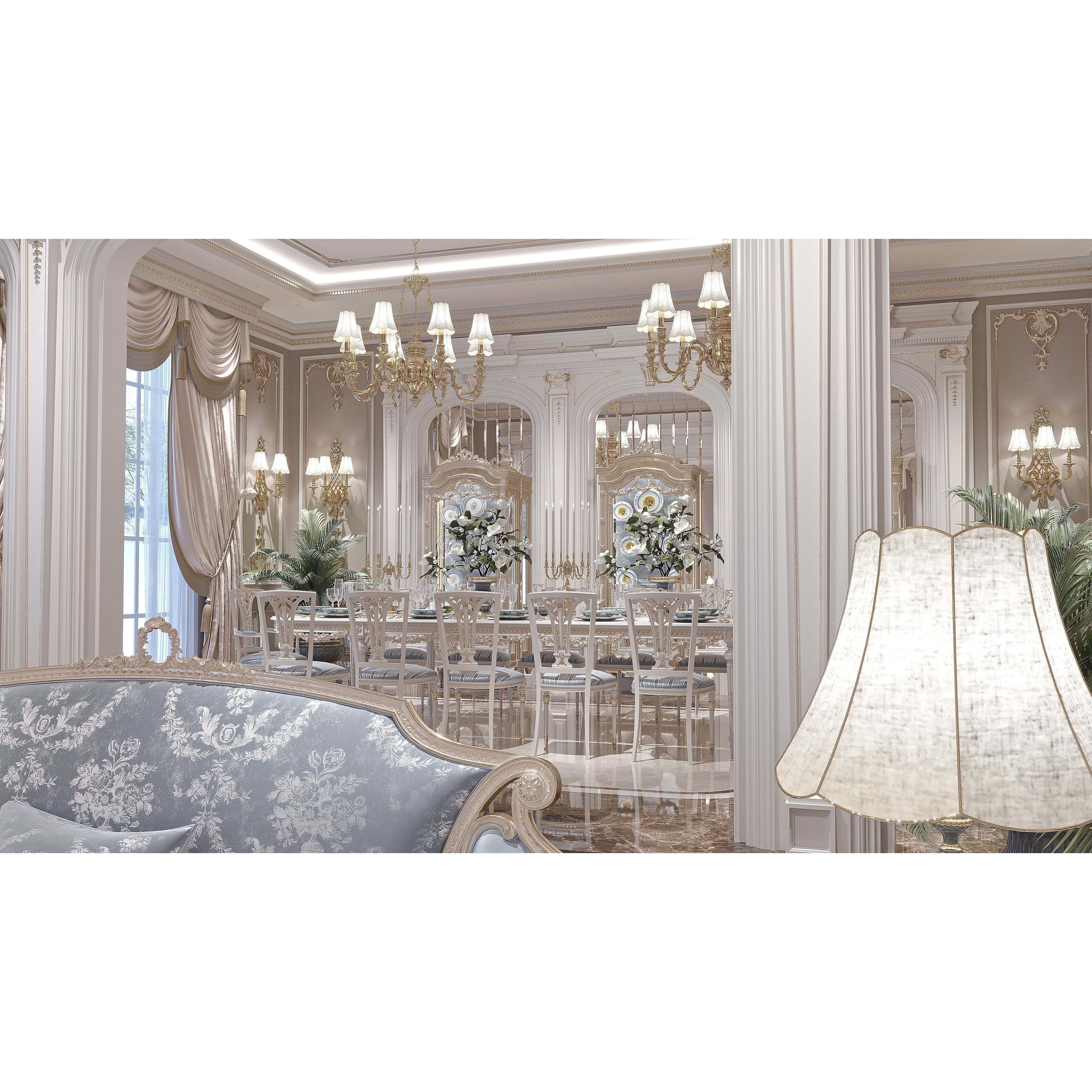 Classical Living Room and Dining Room - Game-Ready 3D Model - View 14