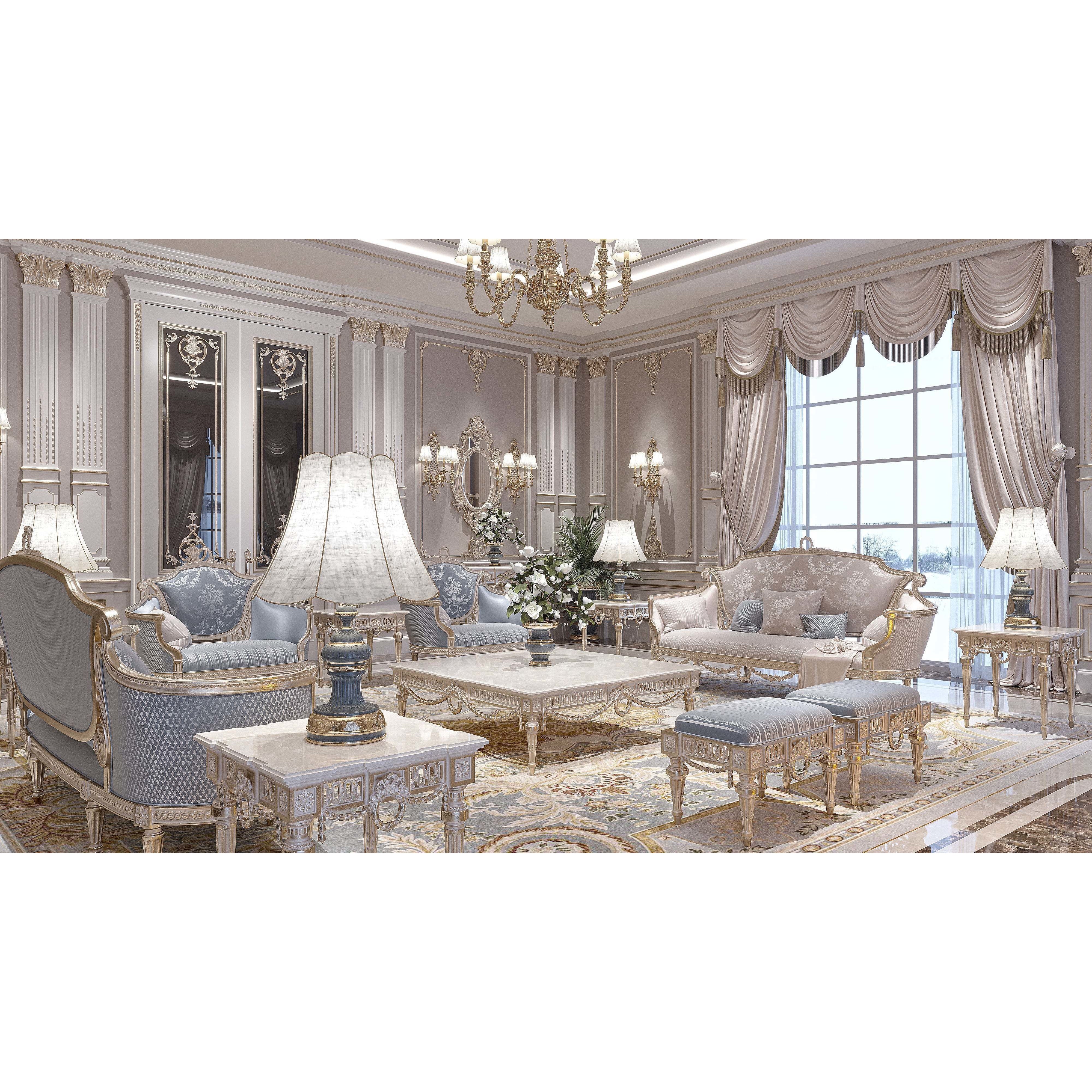 Classical Living Room and Dining Room - Game-Ready 3D Model - View 5