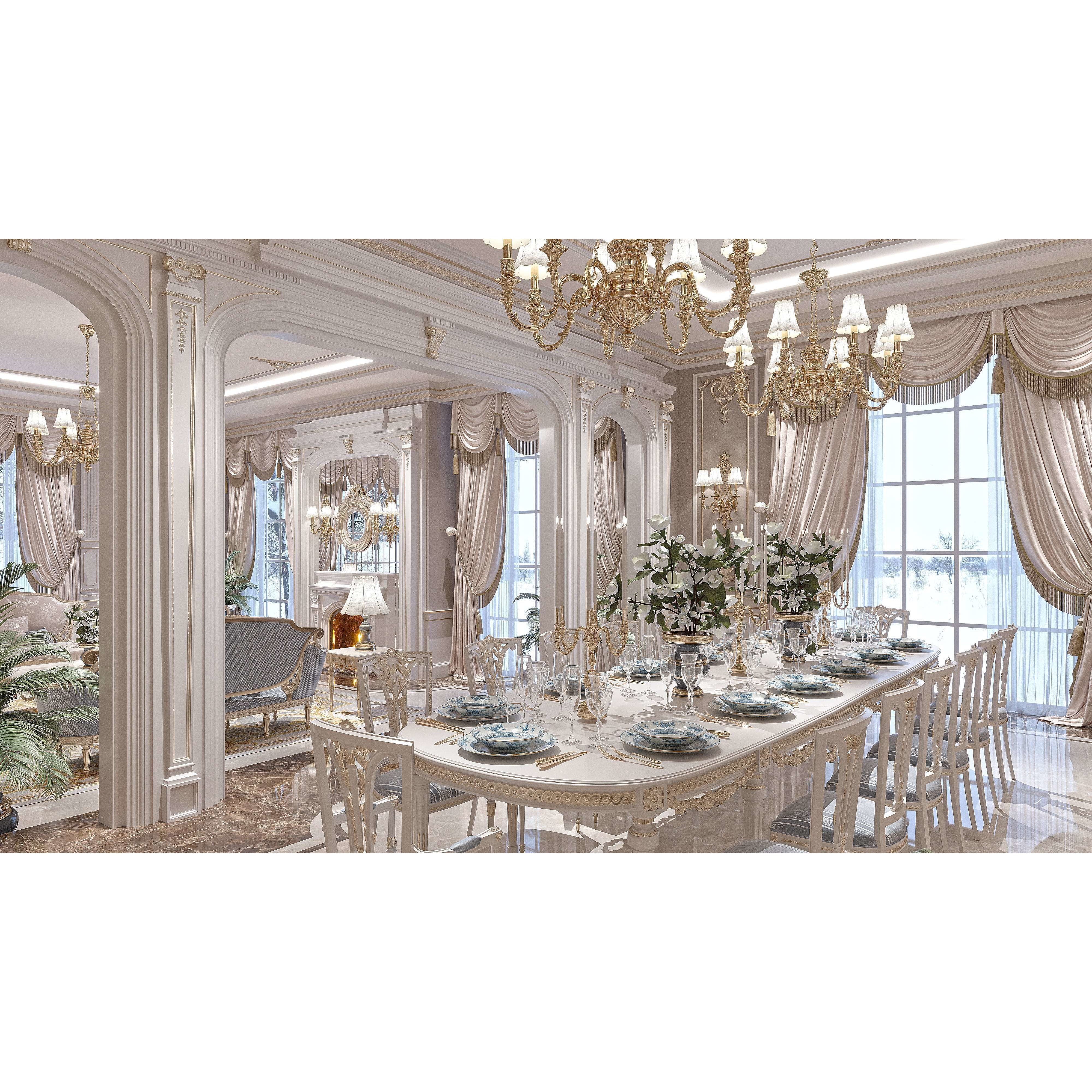 Classical Living Room and Dining Room - Game-Ready 3D Model - View 7