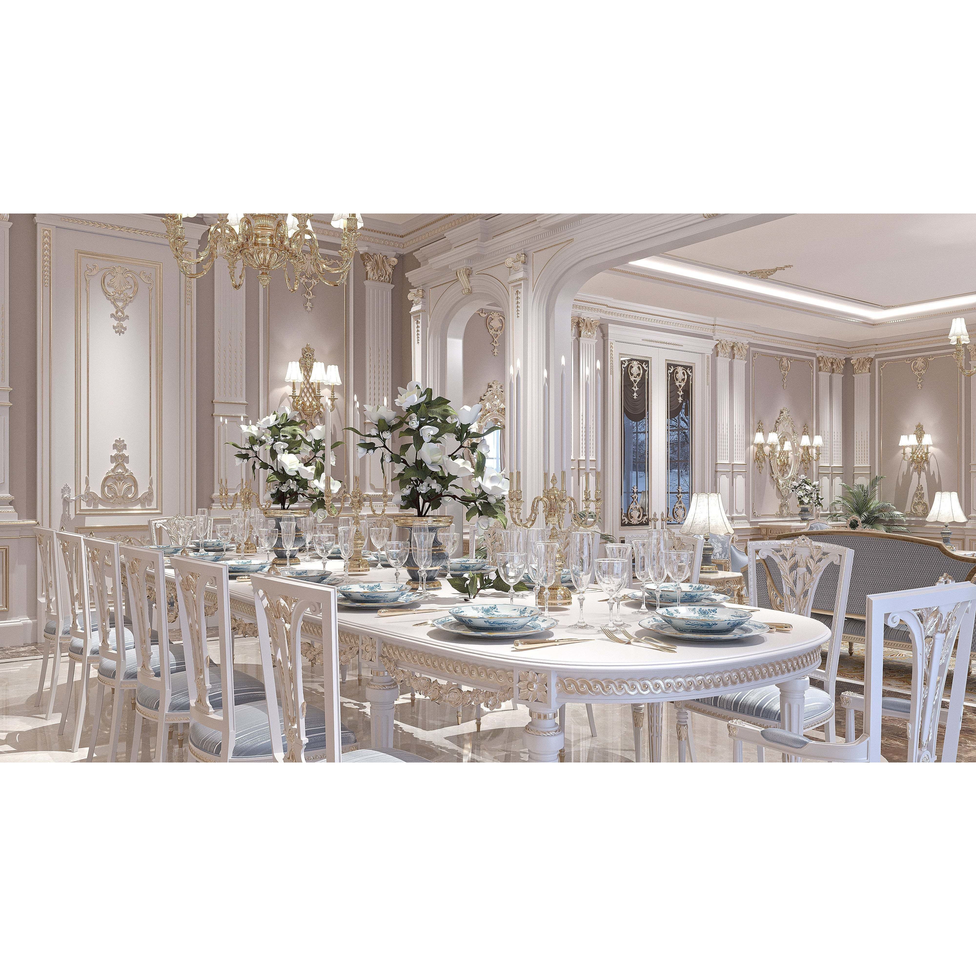 Classical Living Room and Dining Room - Game-Ready 3D Model - View 9