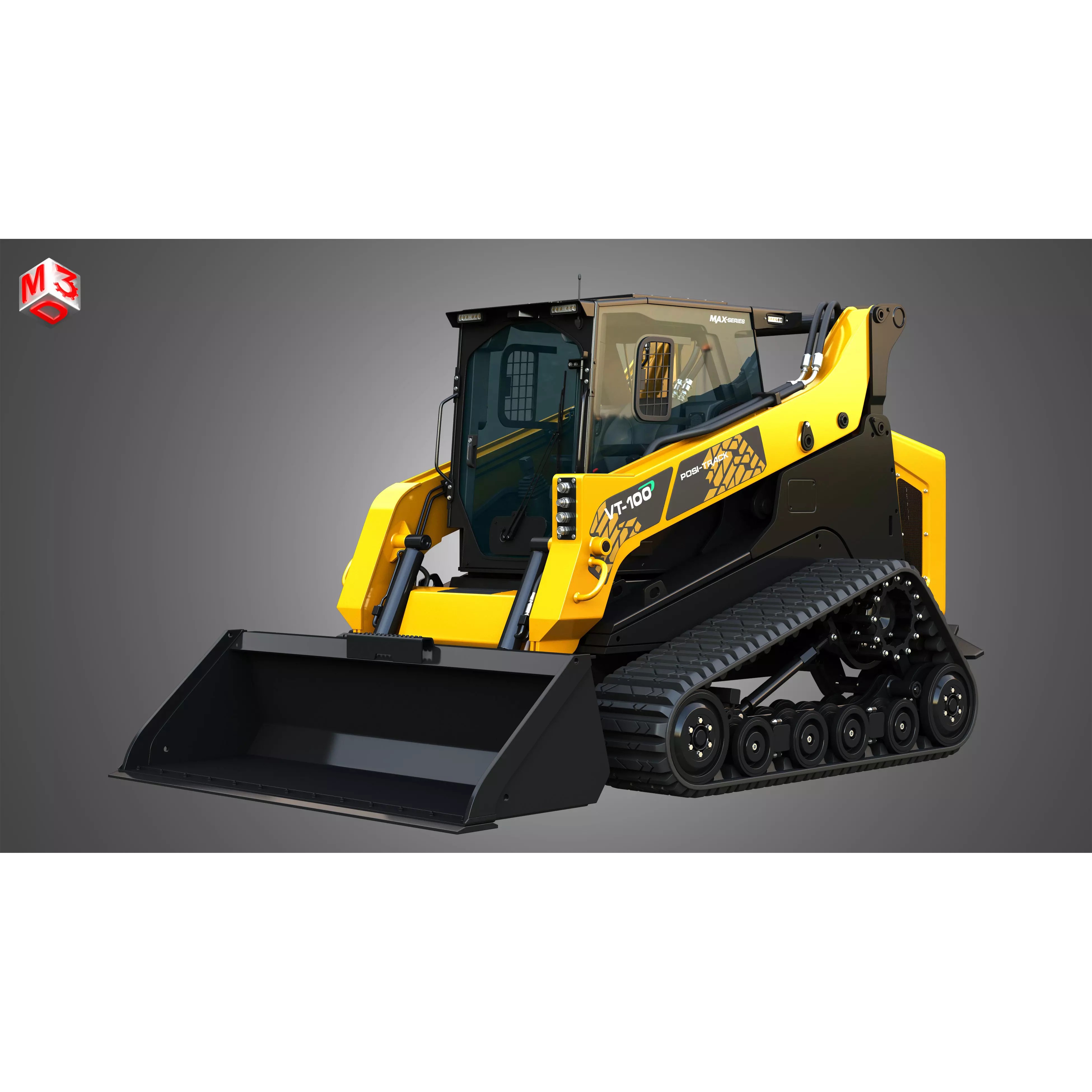 ASV VT-100 Compact Track Loader 3D Model – High Poly Vehicle Asset, FBX - View 2
