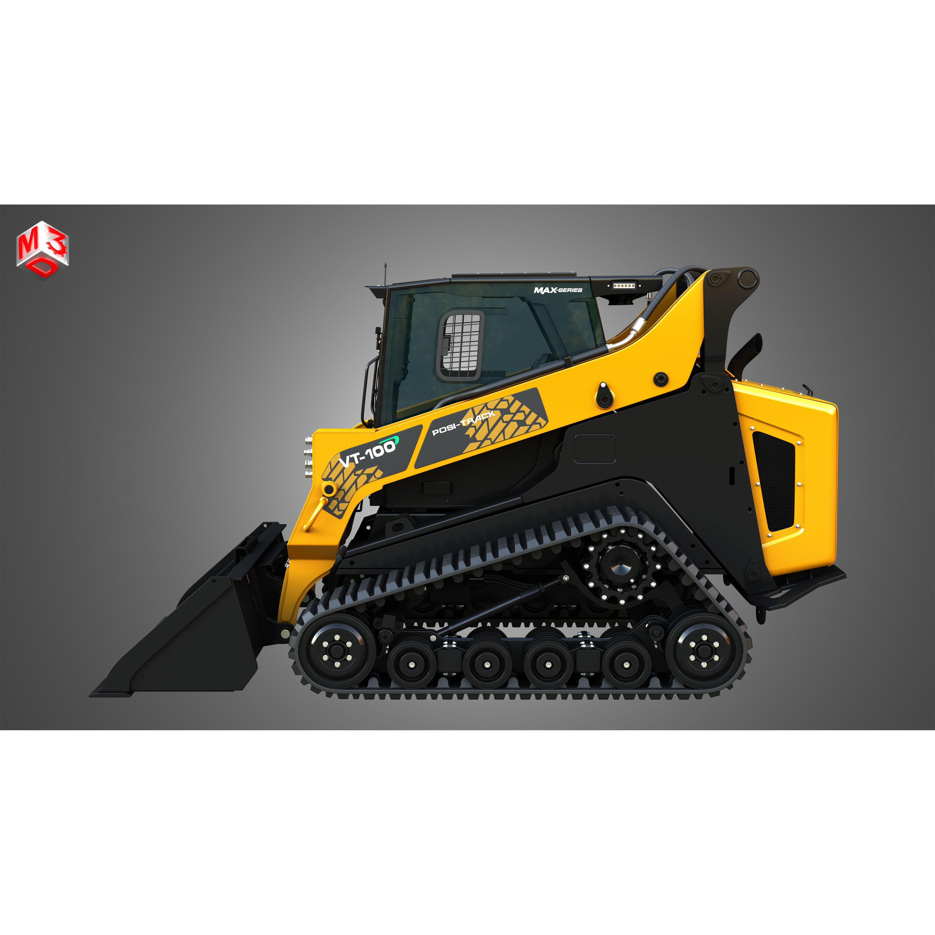 ASV VT-100 Compact Track Loader 3D Model – High Poly Vehicle Asset, FBX - View 6