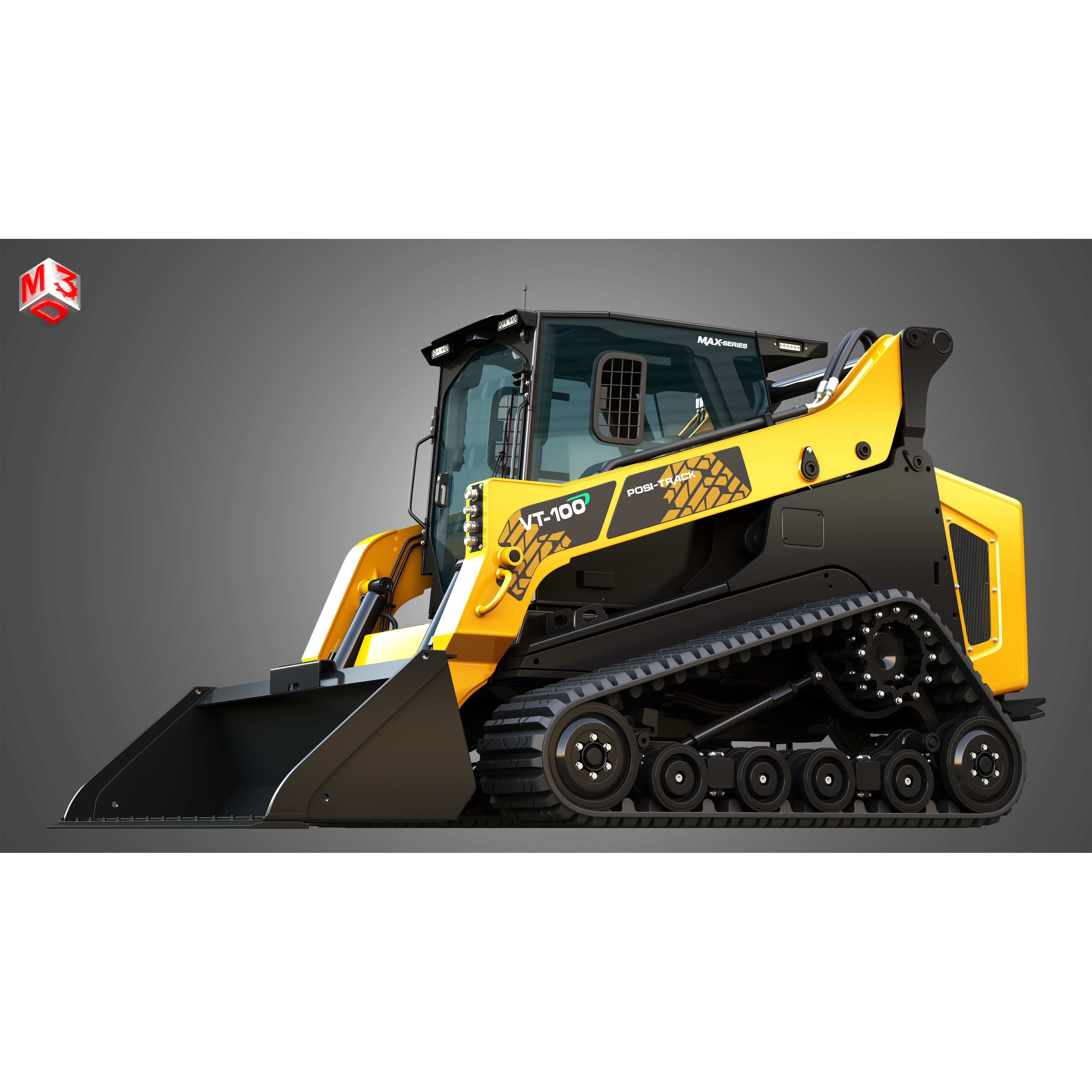 ASV VT-100 Compact Track Loader 3D Model – High Poly Vehicle Asset, FBX - View 8