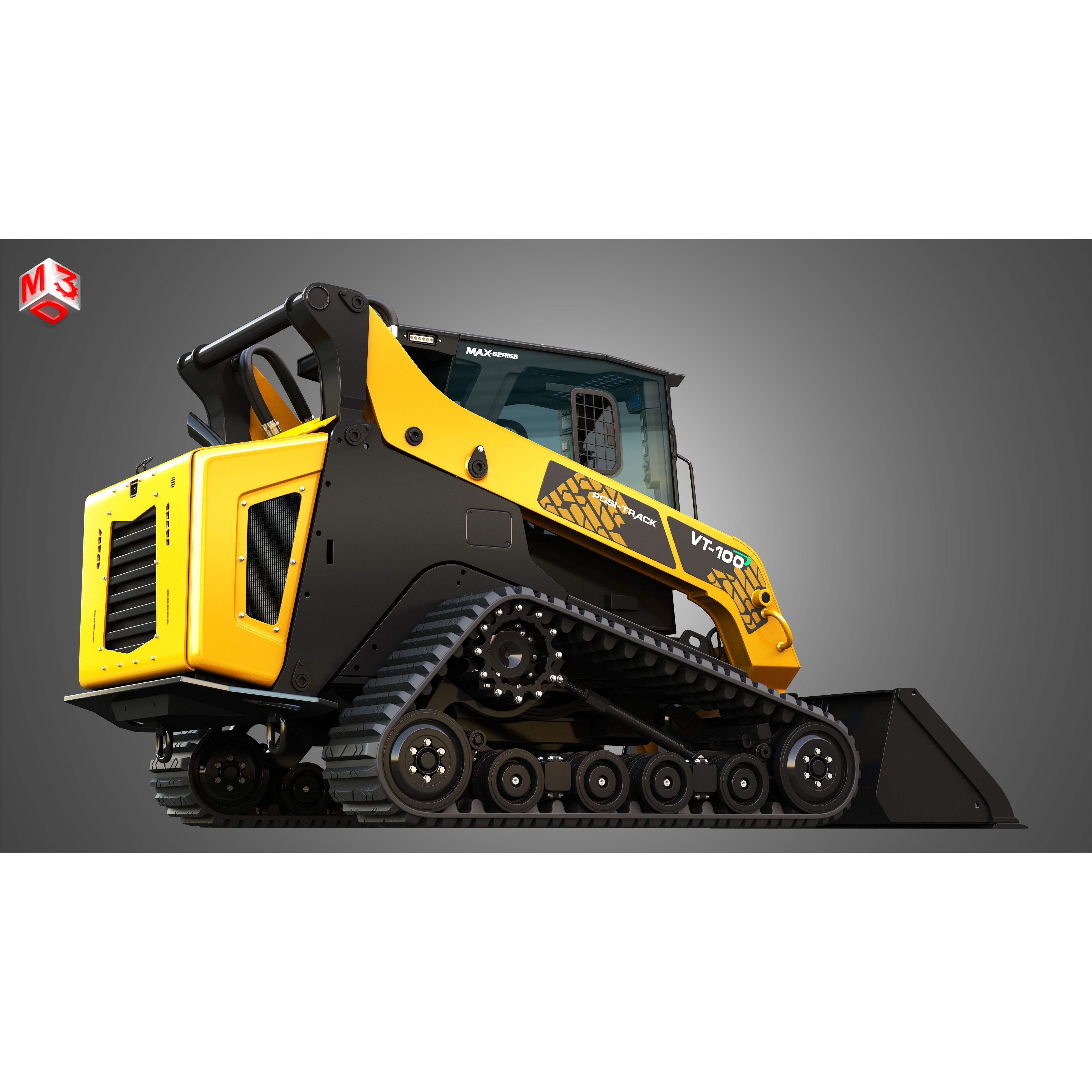 ASV VT-100 Compact Track Loader 3D Model – High Poly Vehicle Asset, FBX - View 9