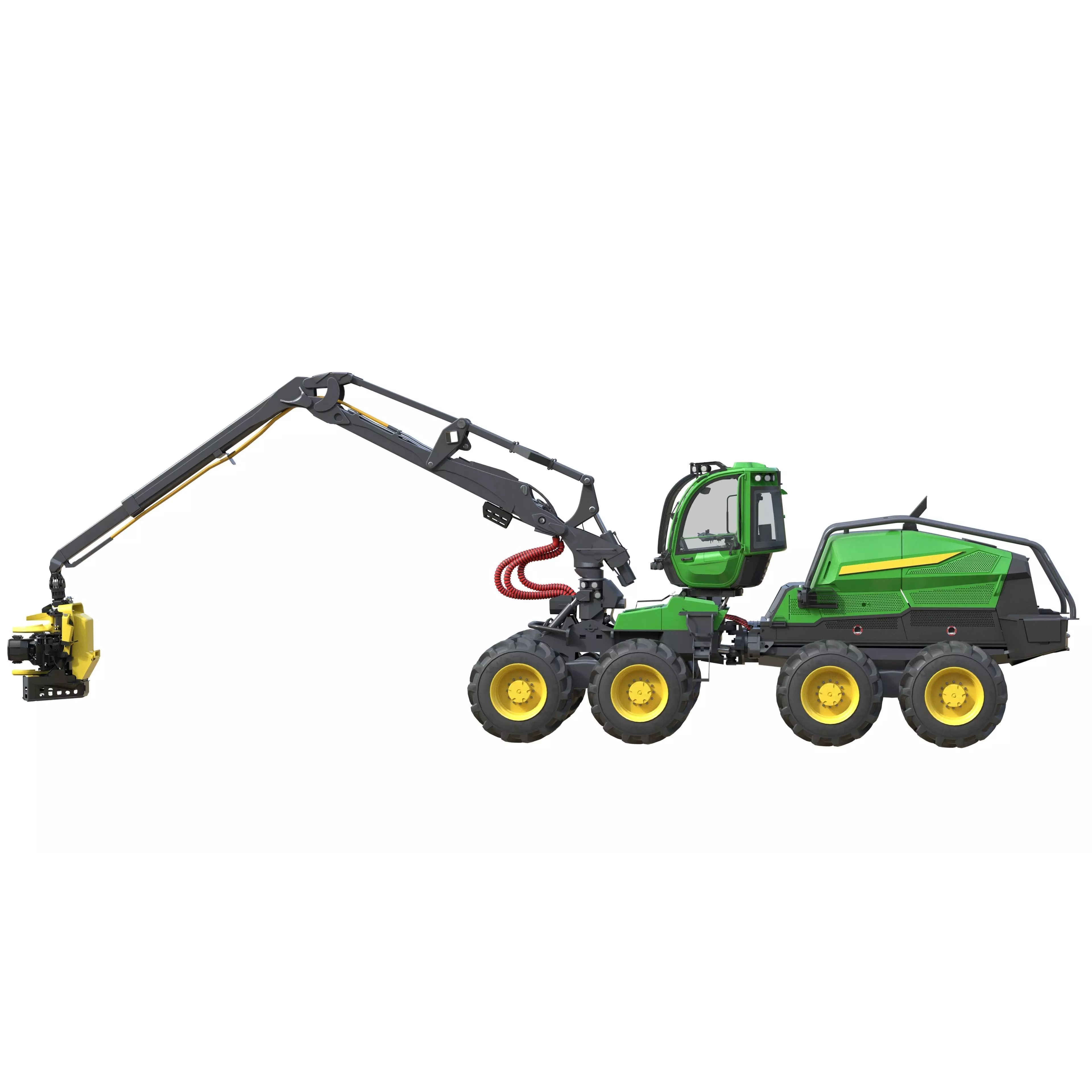 John Deere 1270H 3D Model – Low Poly Industrial Tractor, FBX, Blender - View 11