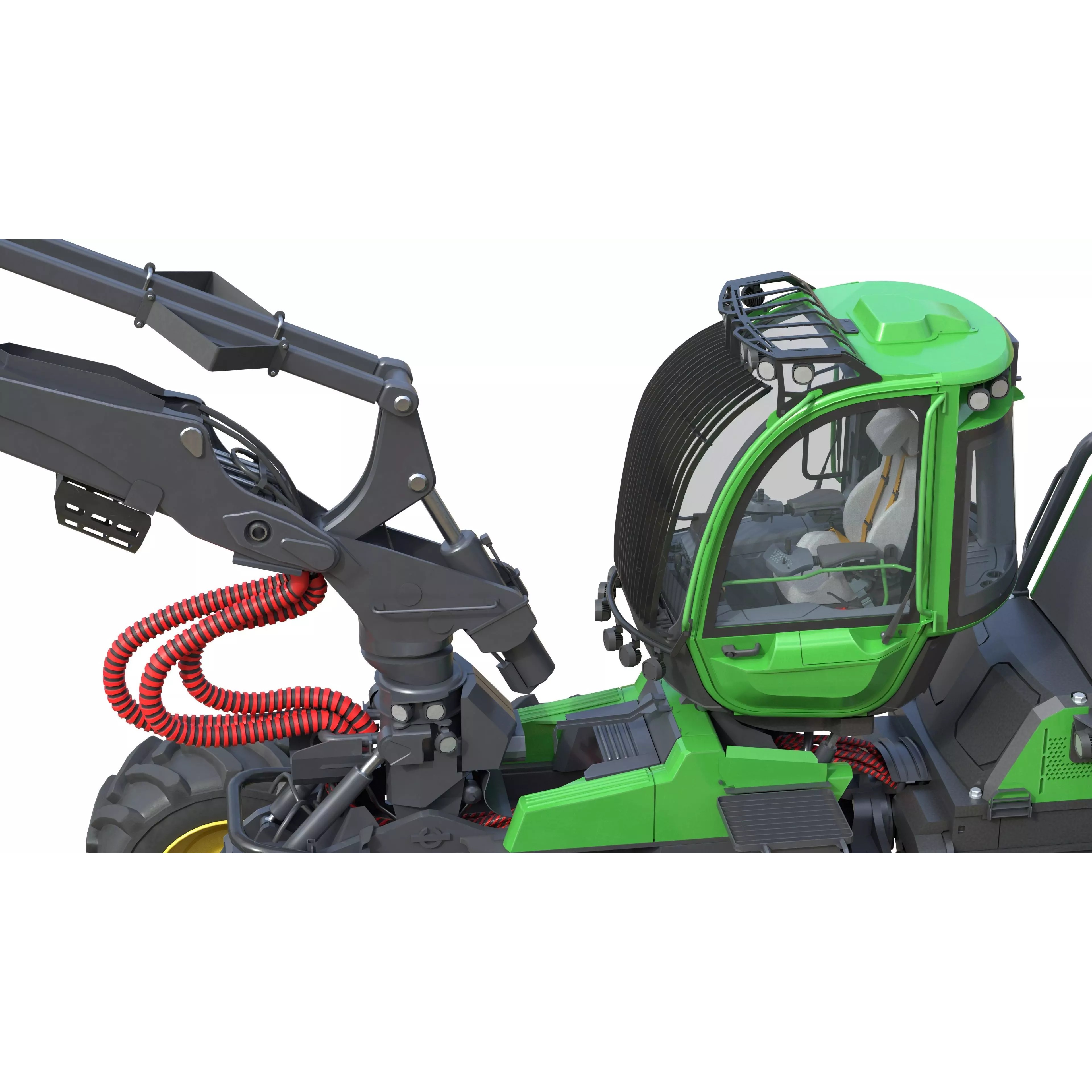 John Deere 1270H 3D Model – Low Poly Industrial Tractor, FBX, Blender - View 13