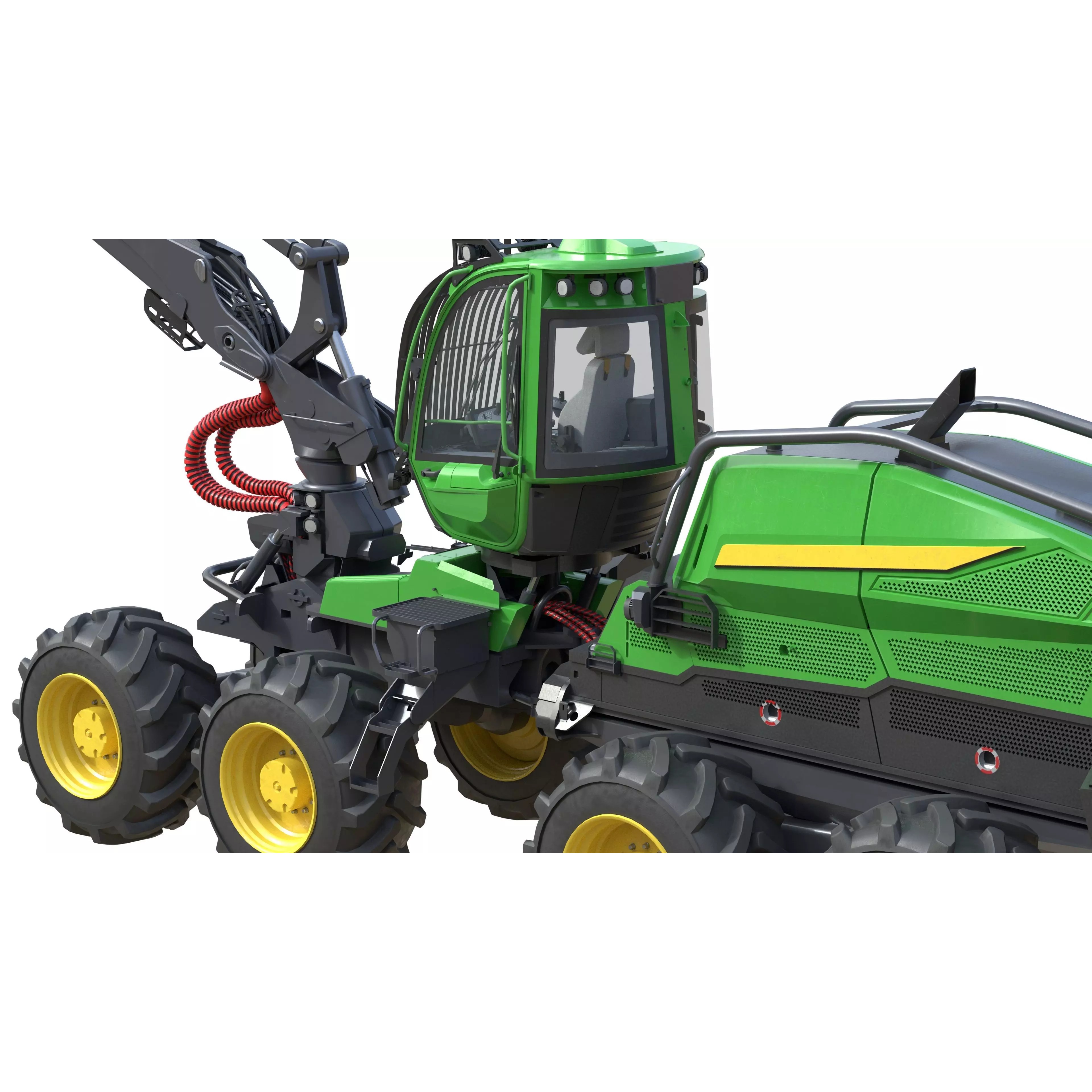John Deere 1270H 3D Model – Low Poly Industrial Tractor, FBX, Blender - View 14