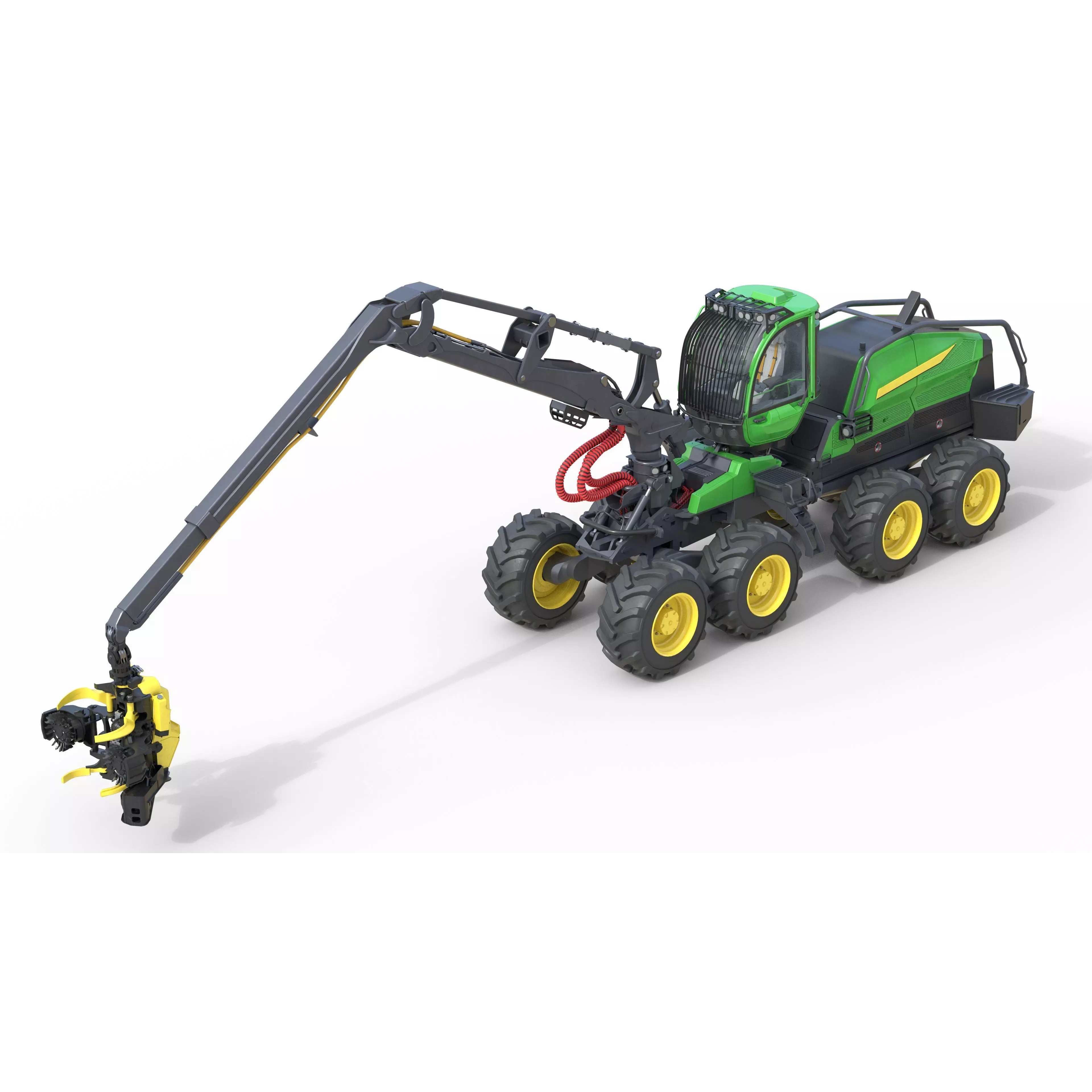 John Deere 1270H 3D Model – Low Poly Industrial Tractor, FBX, Blender - View 3