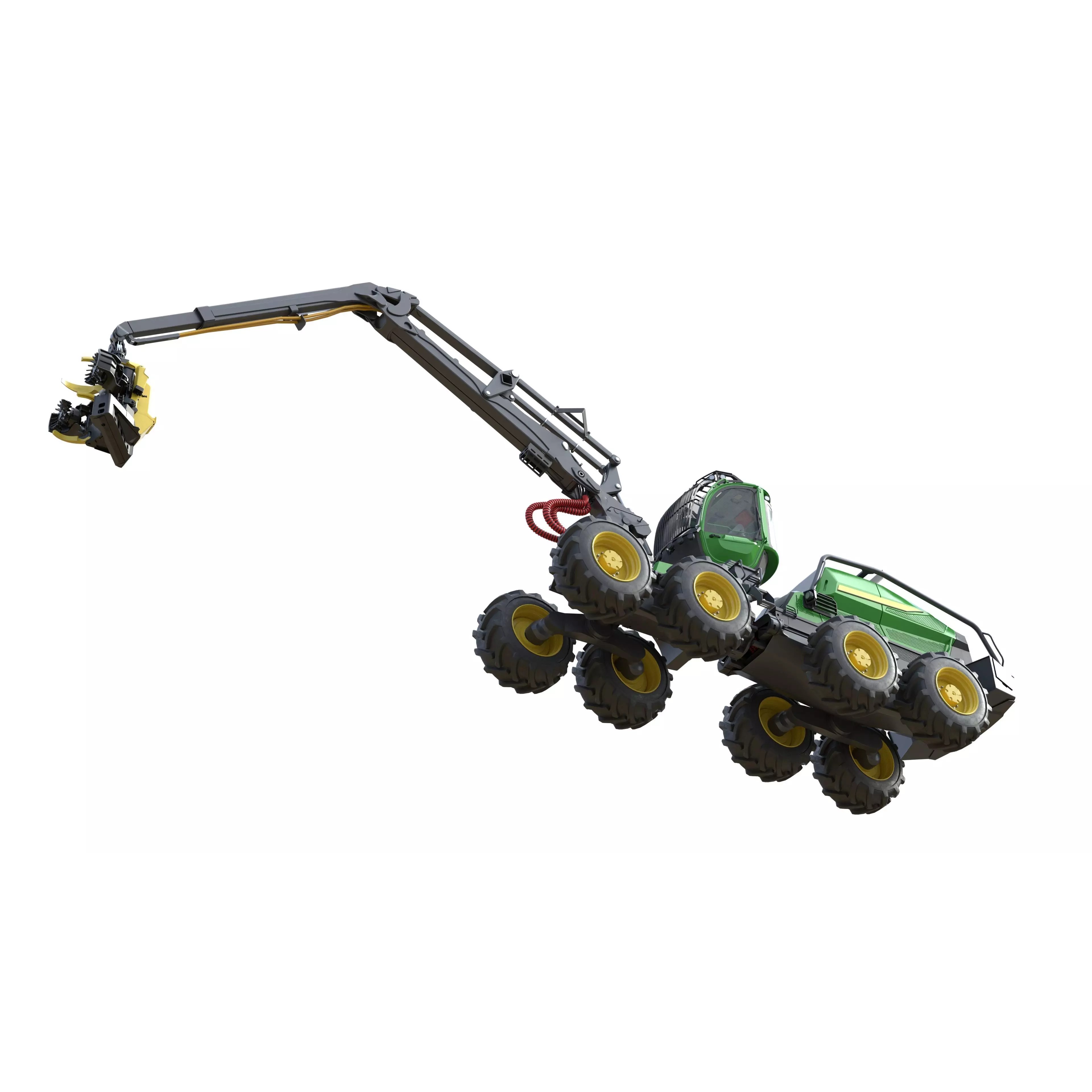 John Deere 1270H 3D Model – Low Poly Industrial Tractor, FBX, Blender - View 5