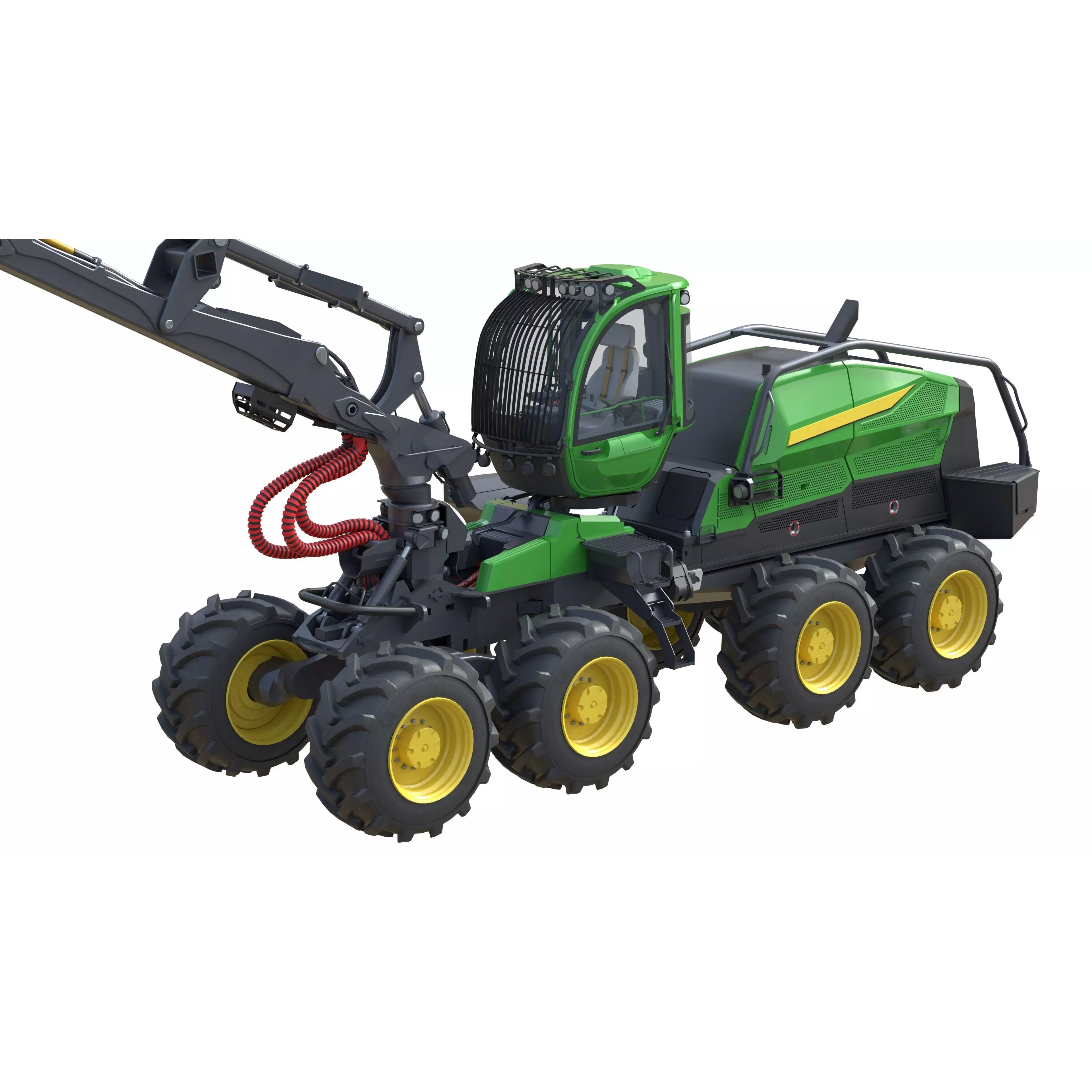 John Deere 1270H 3D Model – Low Poly Industrial Tractor, FBX, Blender - View 6