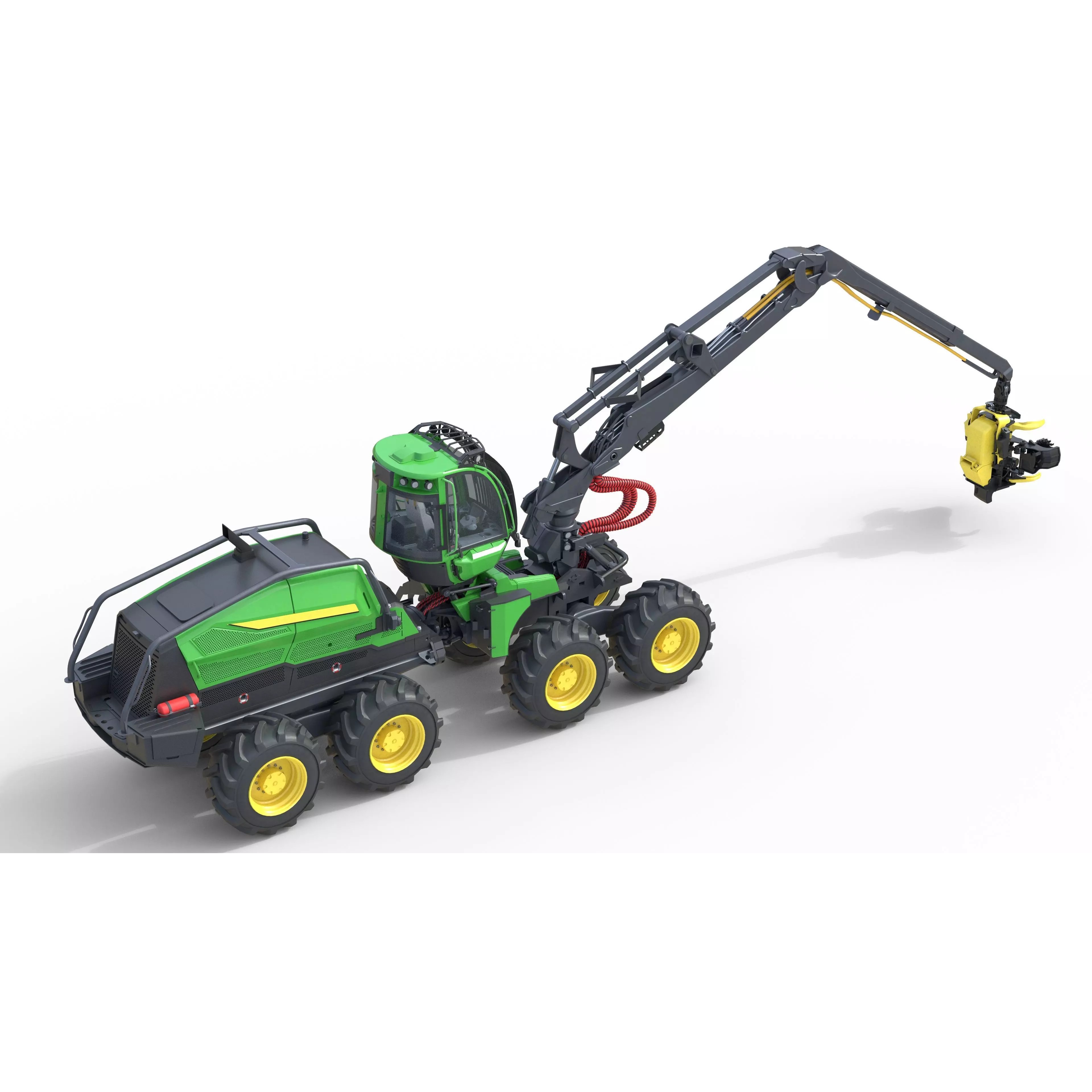 John Deere 1270H 3D Model – Low Poly Industrial Tractor, FBX, Blender - View 7