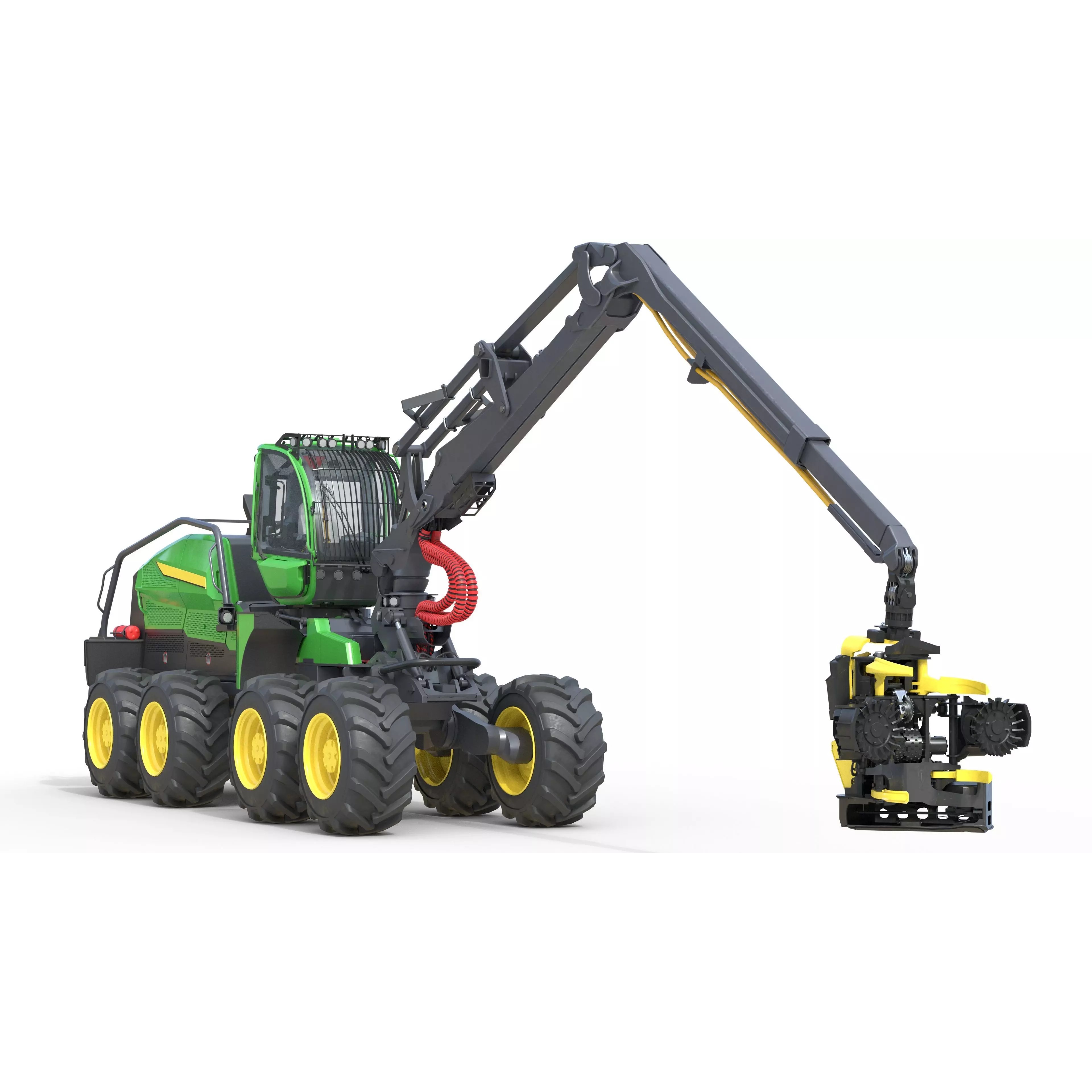 John Deere 1270H 3D Model – Low Poly Industrial Tractor, FBX, Blender - View 8