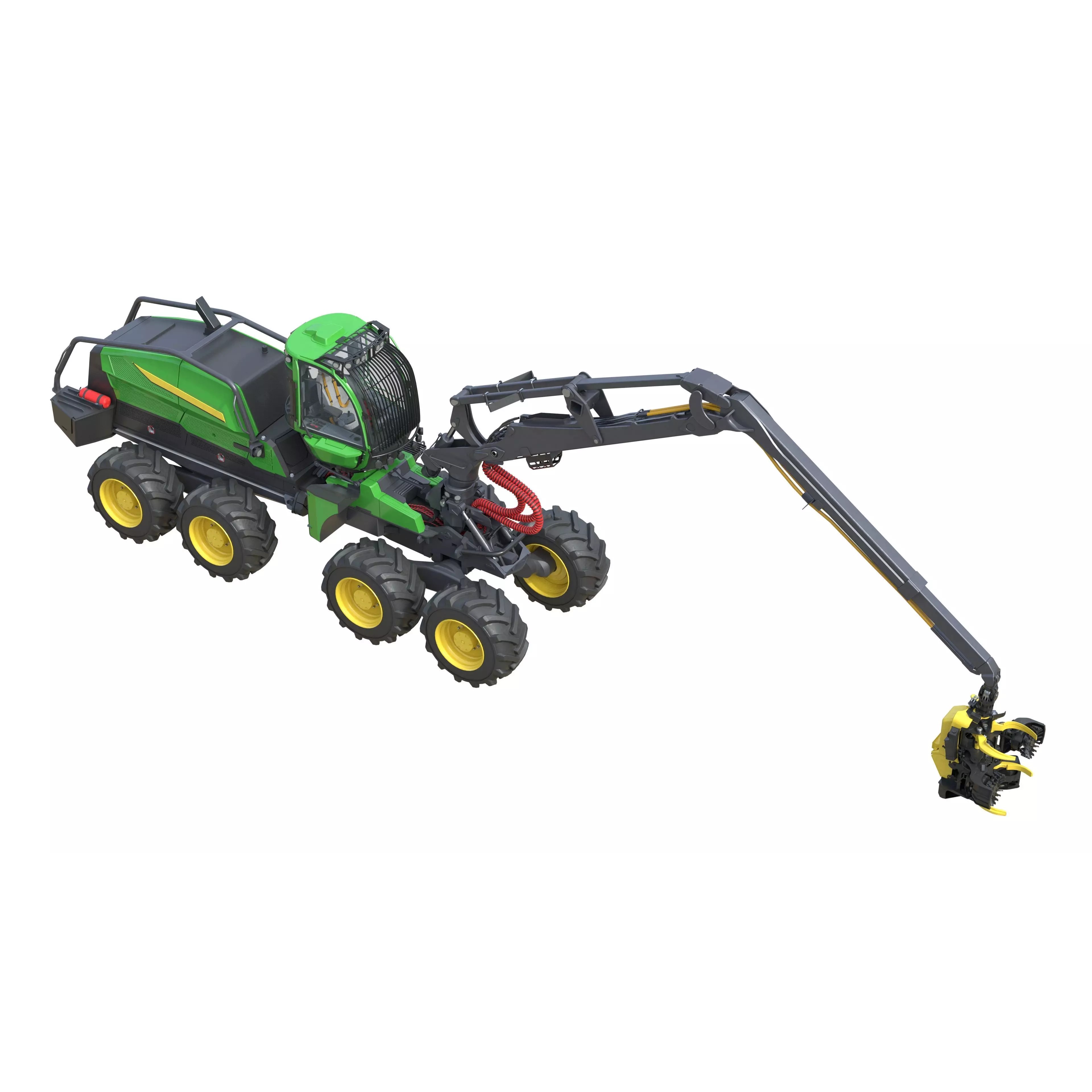 John Deere 1270H 3D Model – Low Poly Industrial Tractor, FBX, Blender - View 9