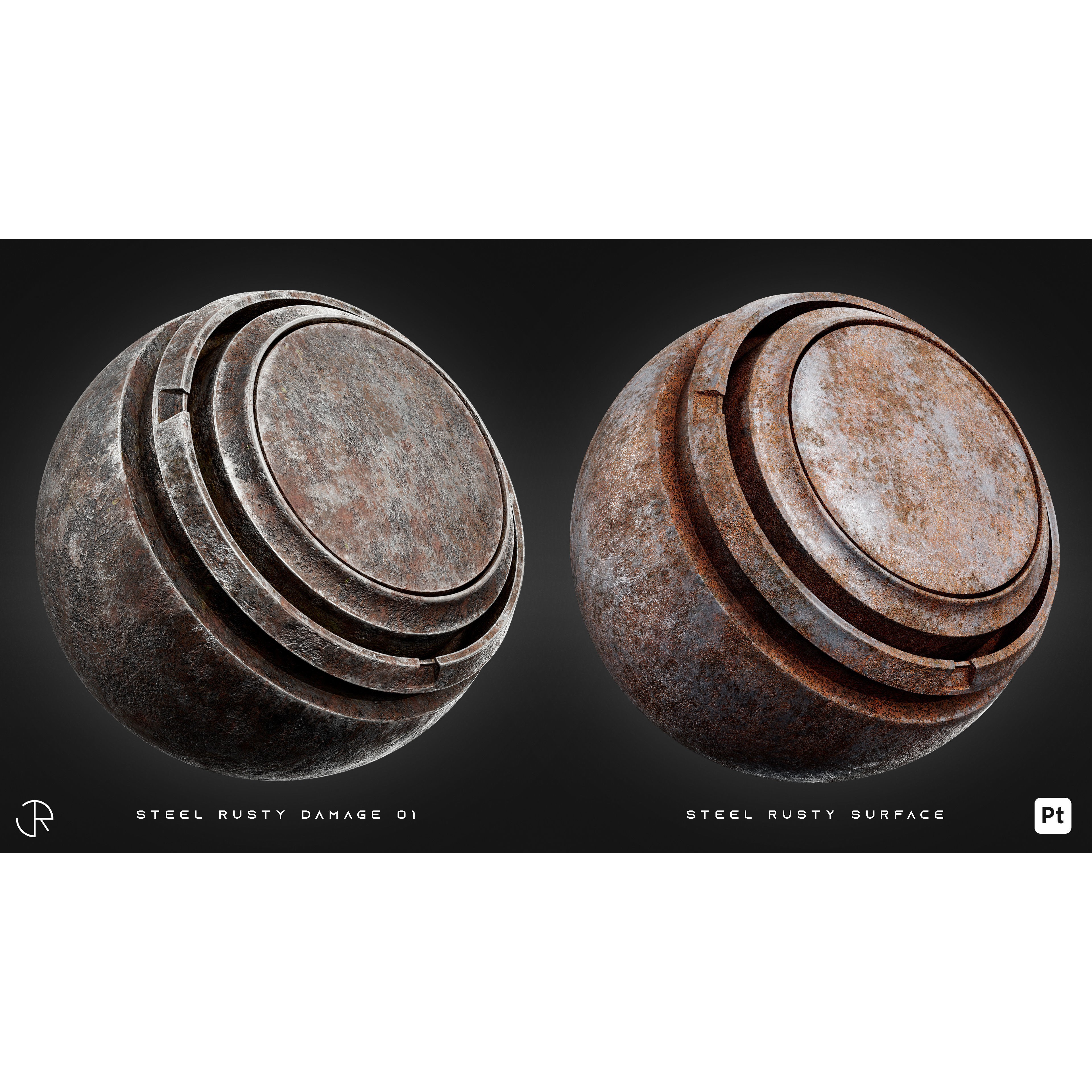 Damaged Metal Materials 3D Model – High-Detail PBR Textures, Substance Painter - View 13