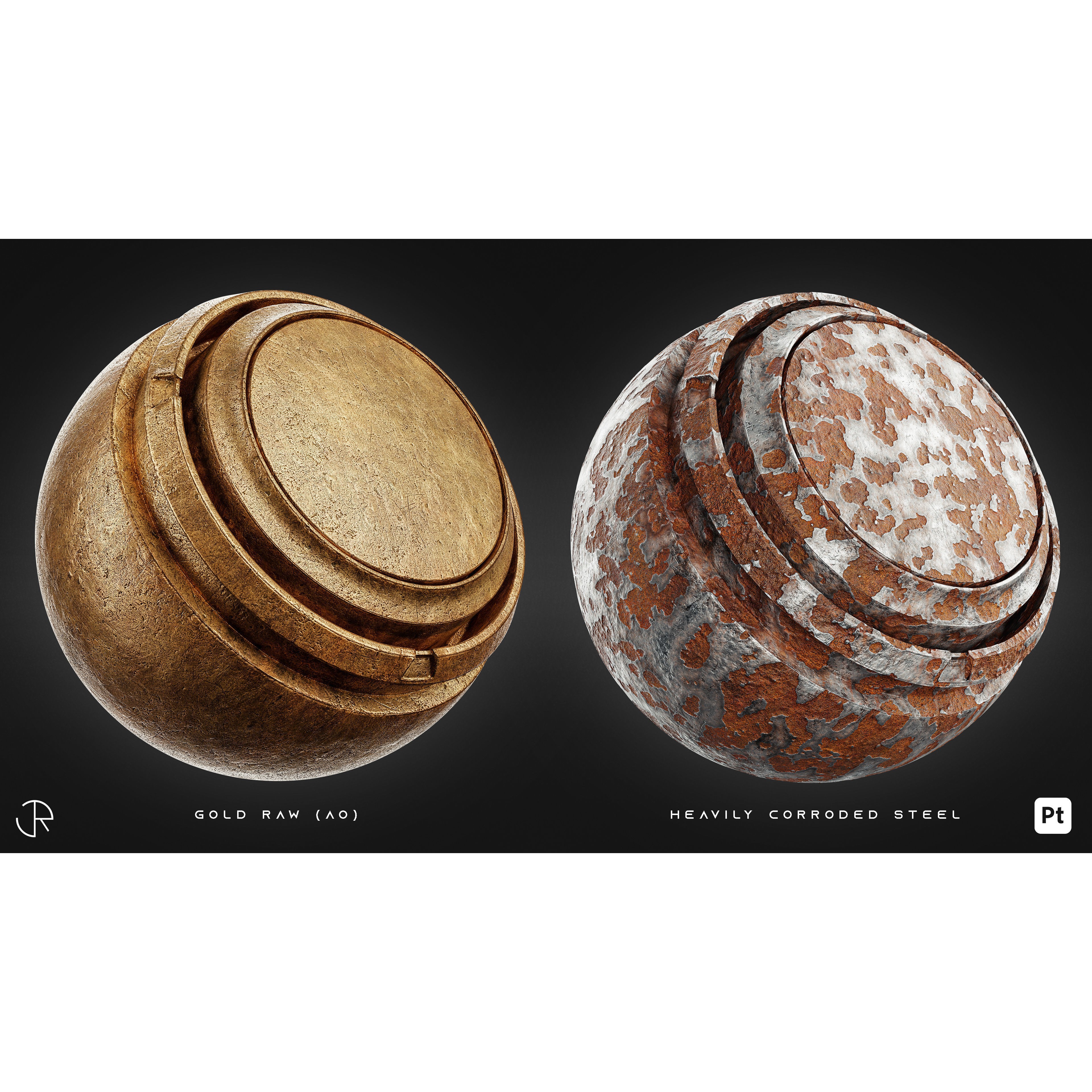 Damaged Metal Materials 3D Model – High-Detail PBR Textures, Substance Painter - View 14