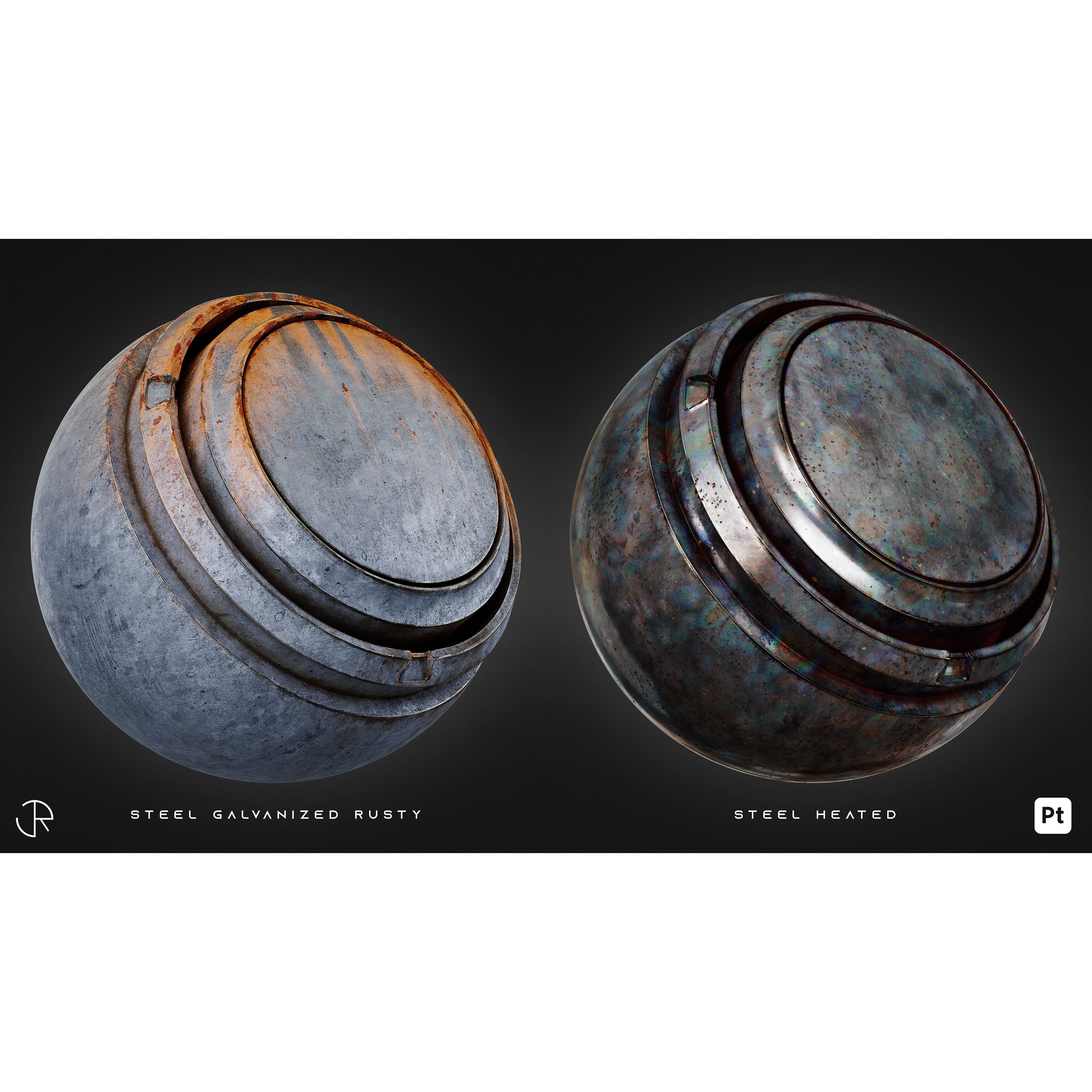 Damaged Metal Materials 3D Model – High-Detail PBR Textures, Substance Painter - View 16