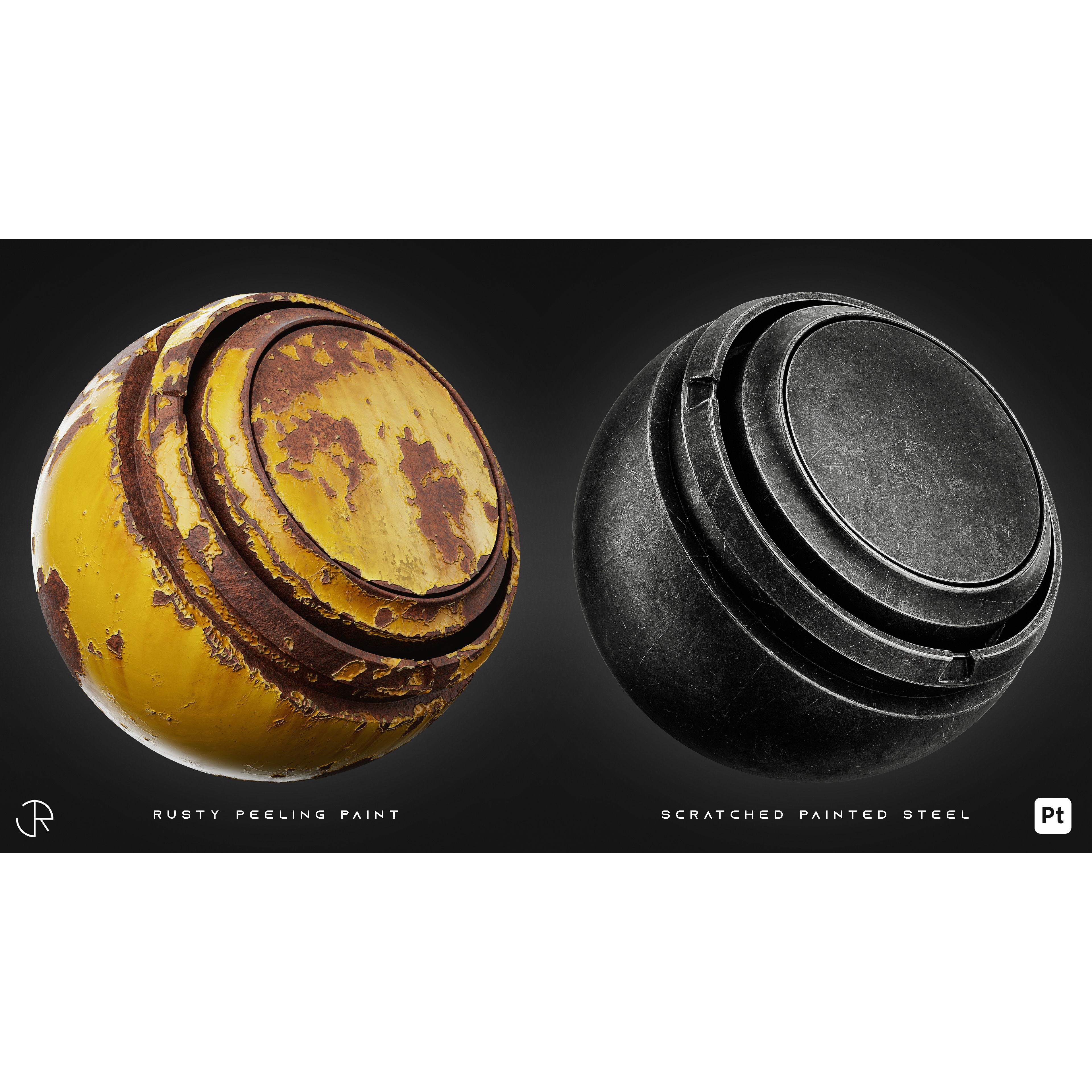 Damaged Metal Materials 3D Model – High-Detail PBR Textures, Substance Painter - View 5