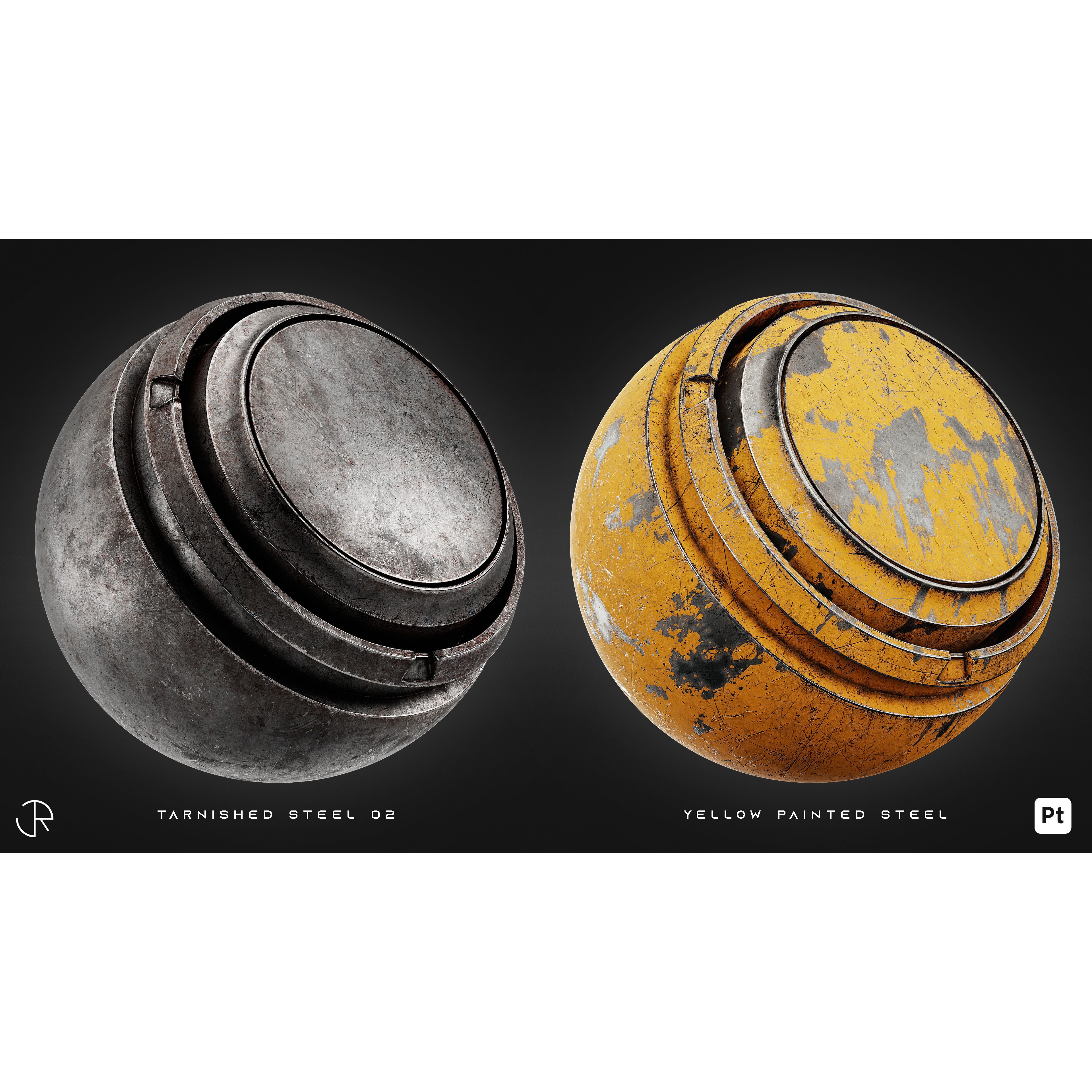 Damaged Metal Materials 3D Model – High-Detail PBR Textures, Substance Painter - View 6