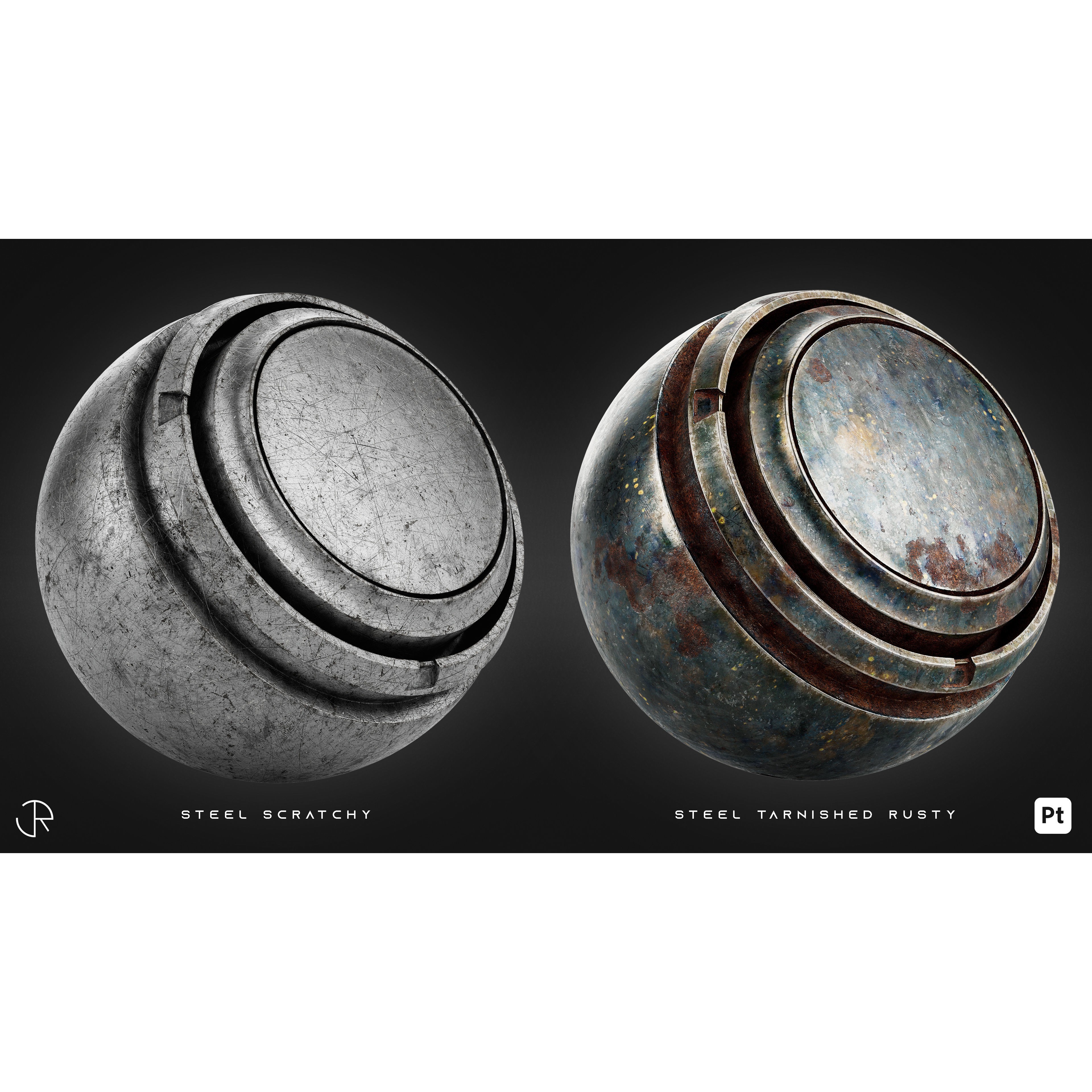 Damaged Metal Materials 3D Model – High-Detail PBR Textures, Substance Painter - View 7