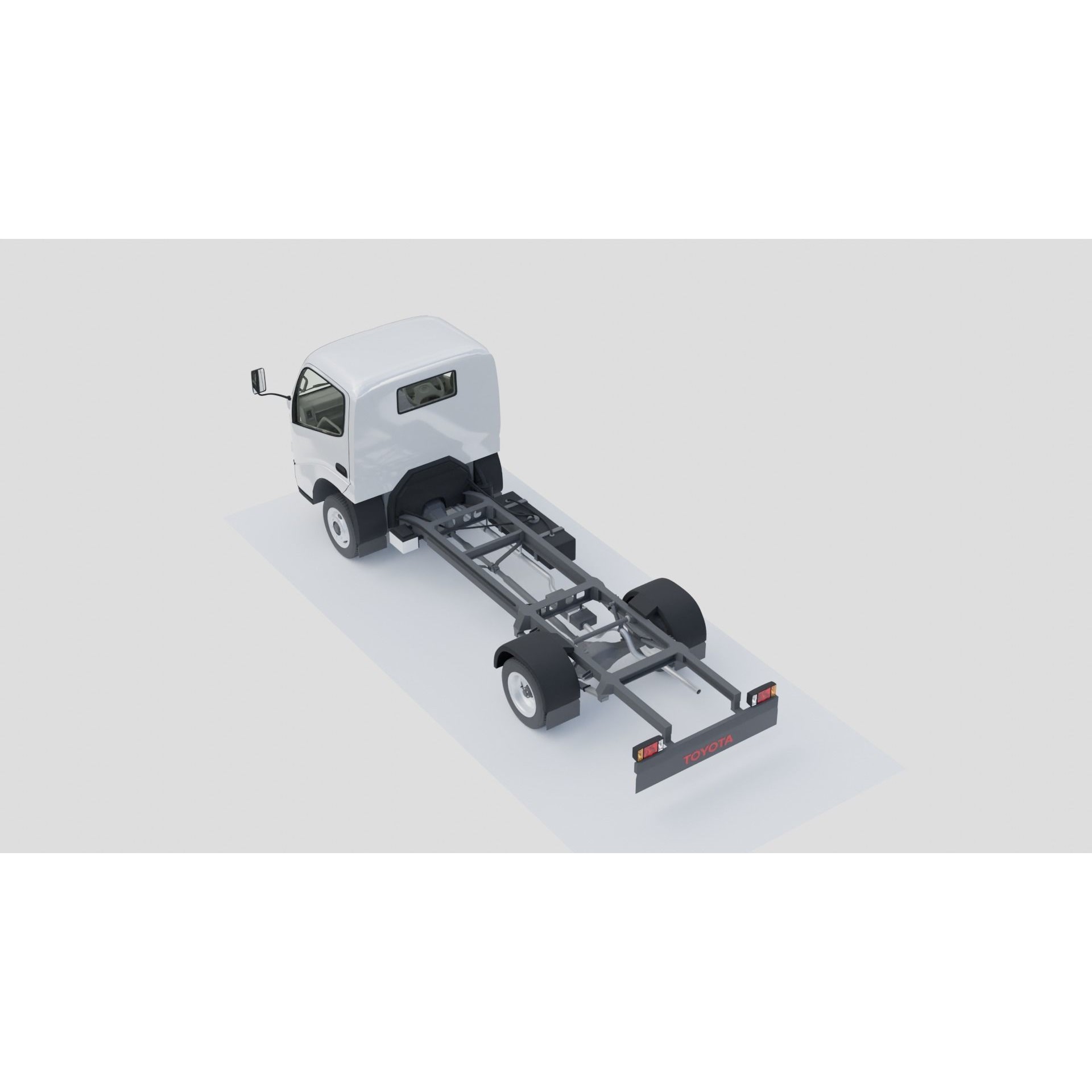 Toyota Dyna 1999 3D Model – Low Poly Truck Set, FBX, OBJ - View 11