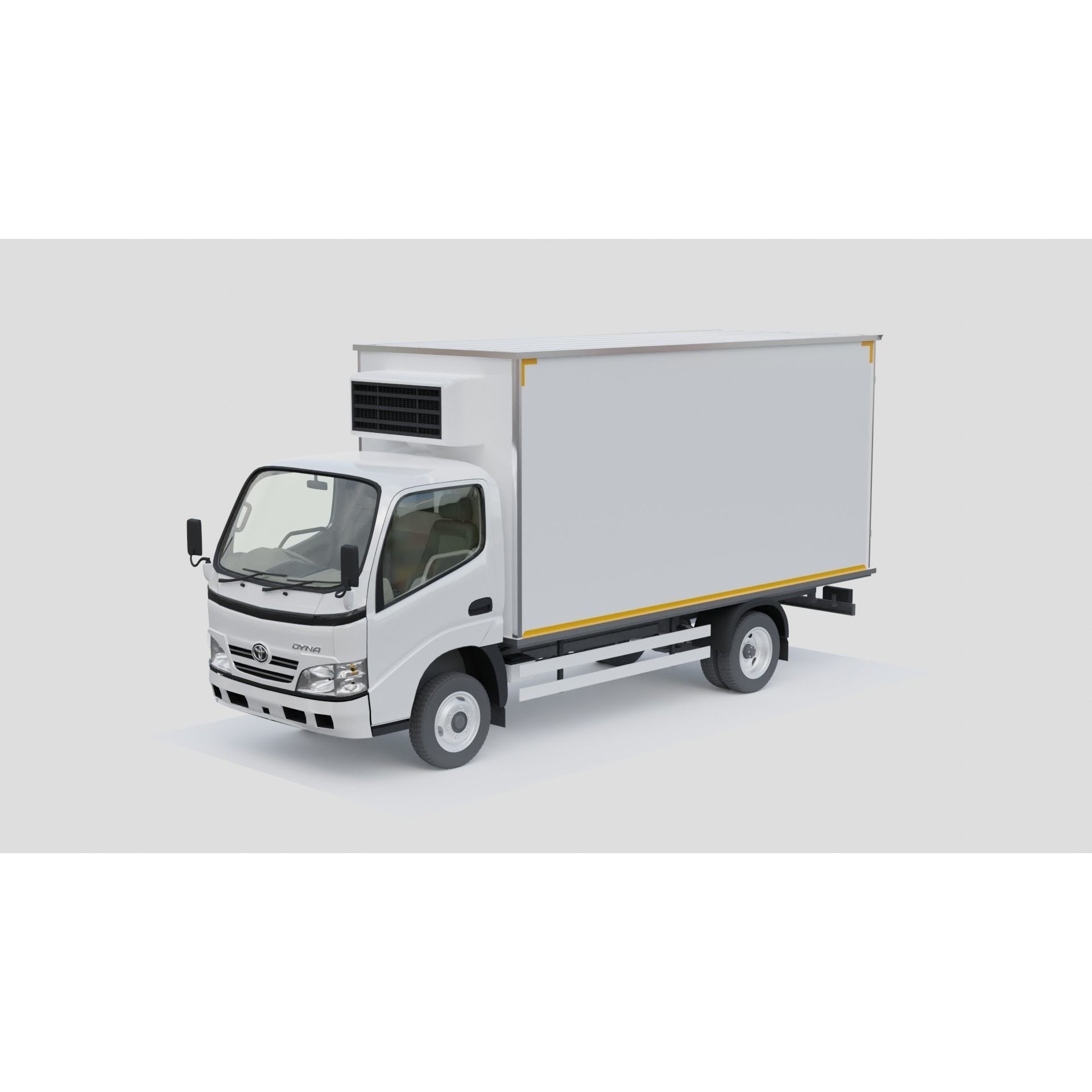 Toyota Dyna 1999 3D Model – Low Poly Truck Set, FBX, OBJ - View 3