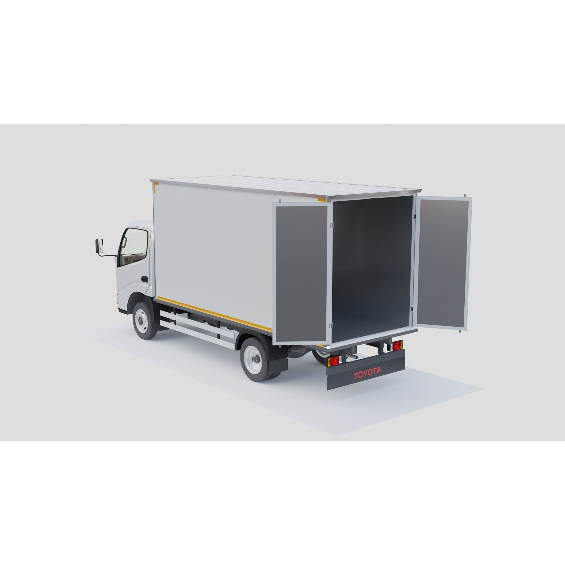 Toyota Dyna 1999 3D Model – Low Poly Truck Set, FBX, OBJ - View 6
