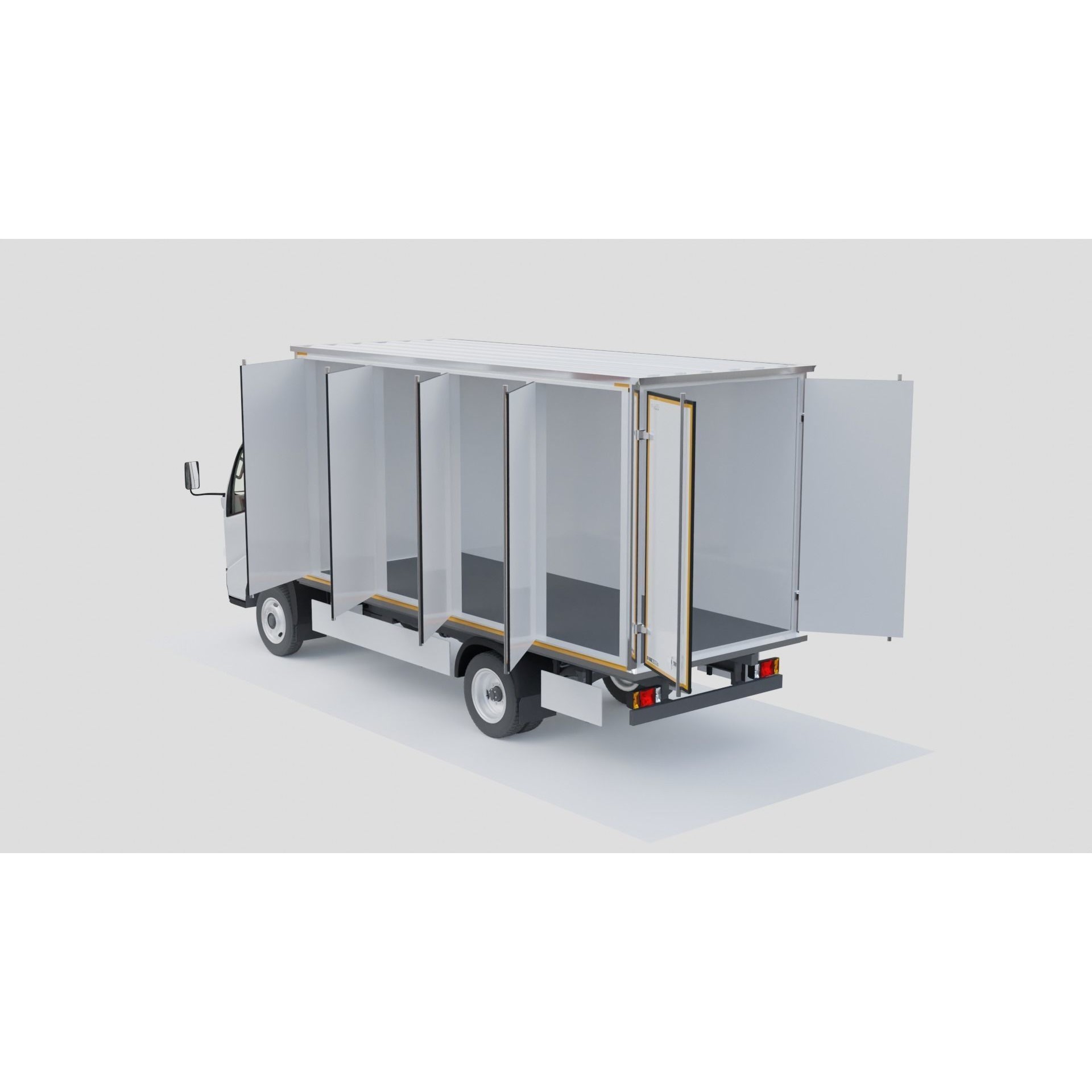 Toyota Dyna 1999 3D Model – Low Poly Truck Set, FBX, OBJ - View 9