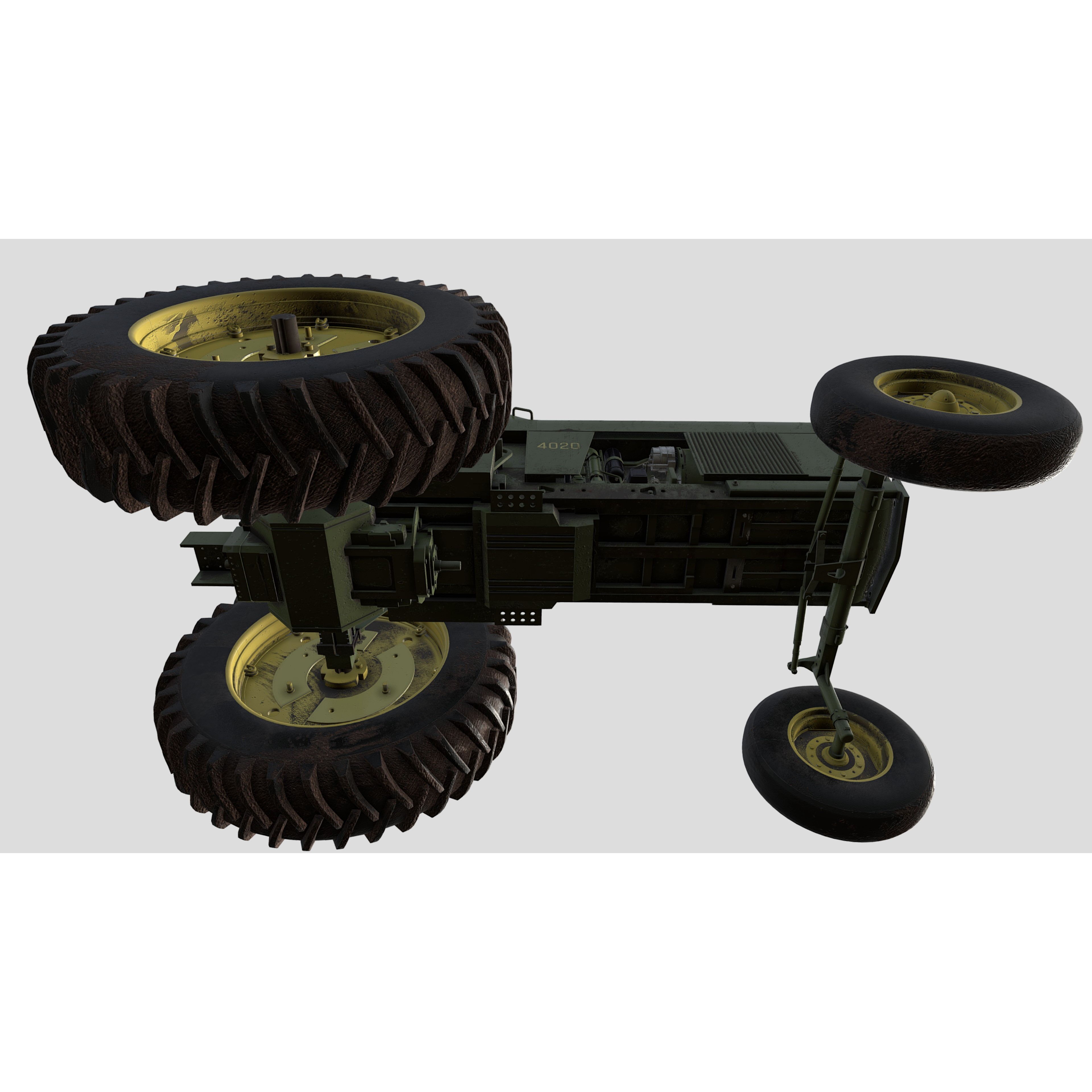 Tractor 3D Model – Low Poly PBR Vehicle with 4K Textures, Blender & FBX - View 12