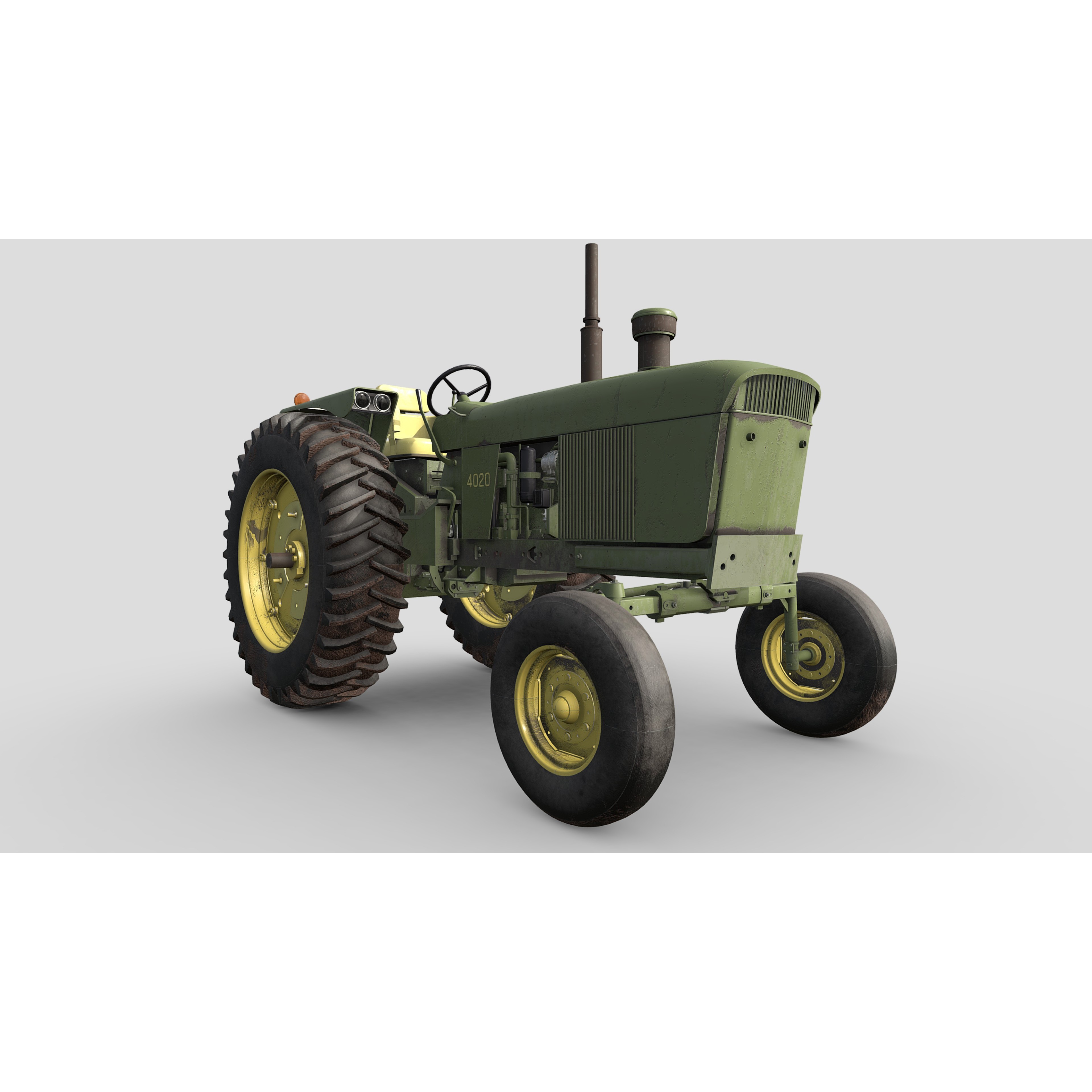 Tractor 3D Model – Low Poly PBR Vehicle with 4K Textures, Blender & FBX - View 9