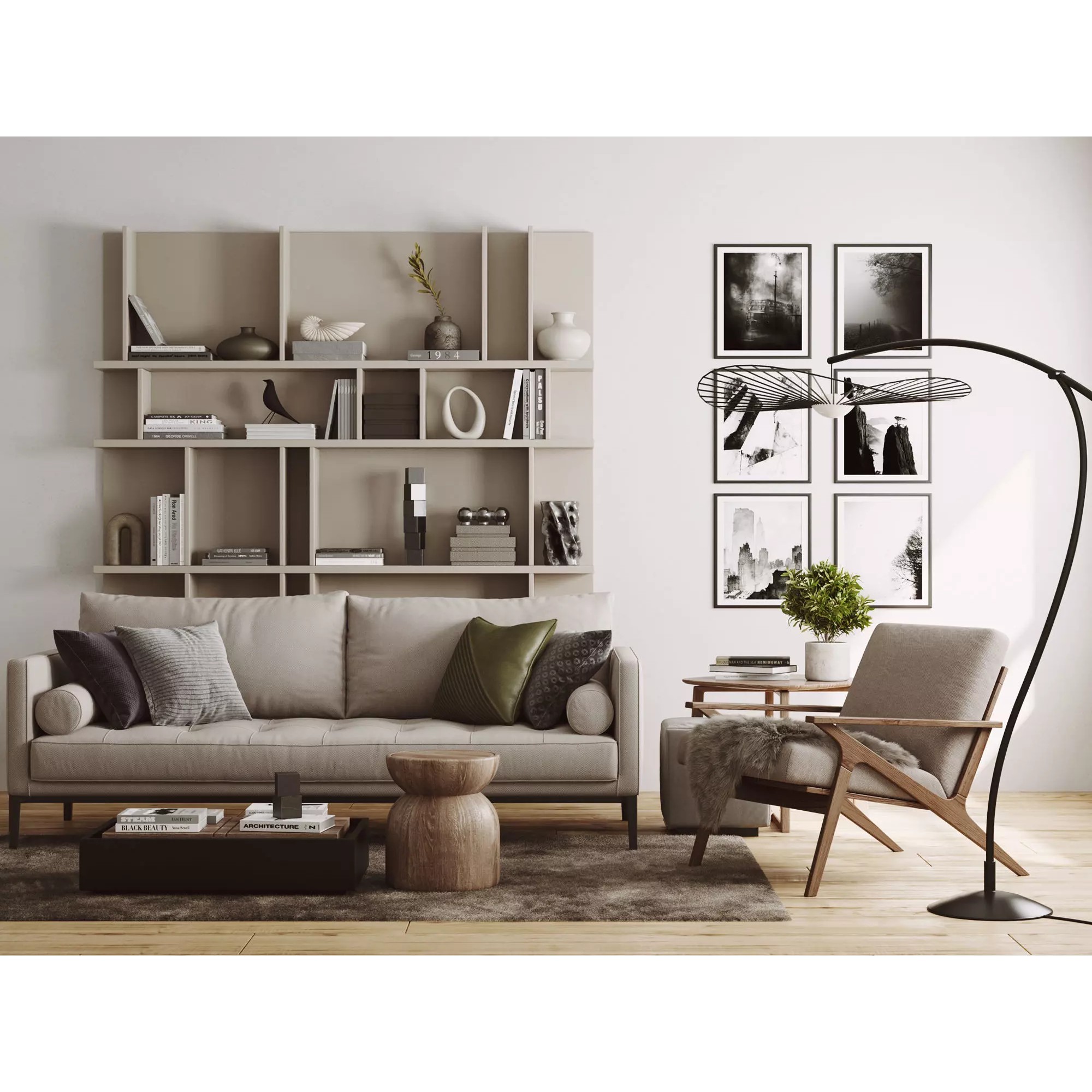 NConcept 11 - V-Ray Ready Living Room 3D Model - View 2