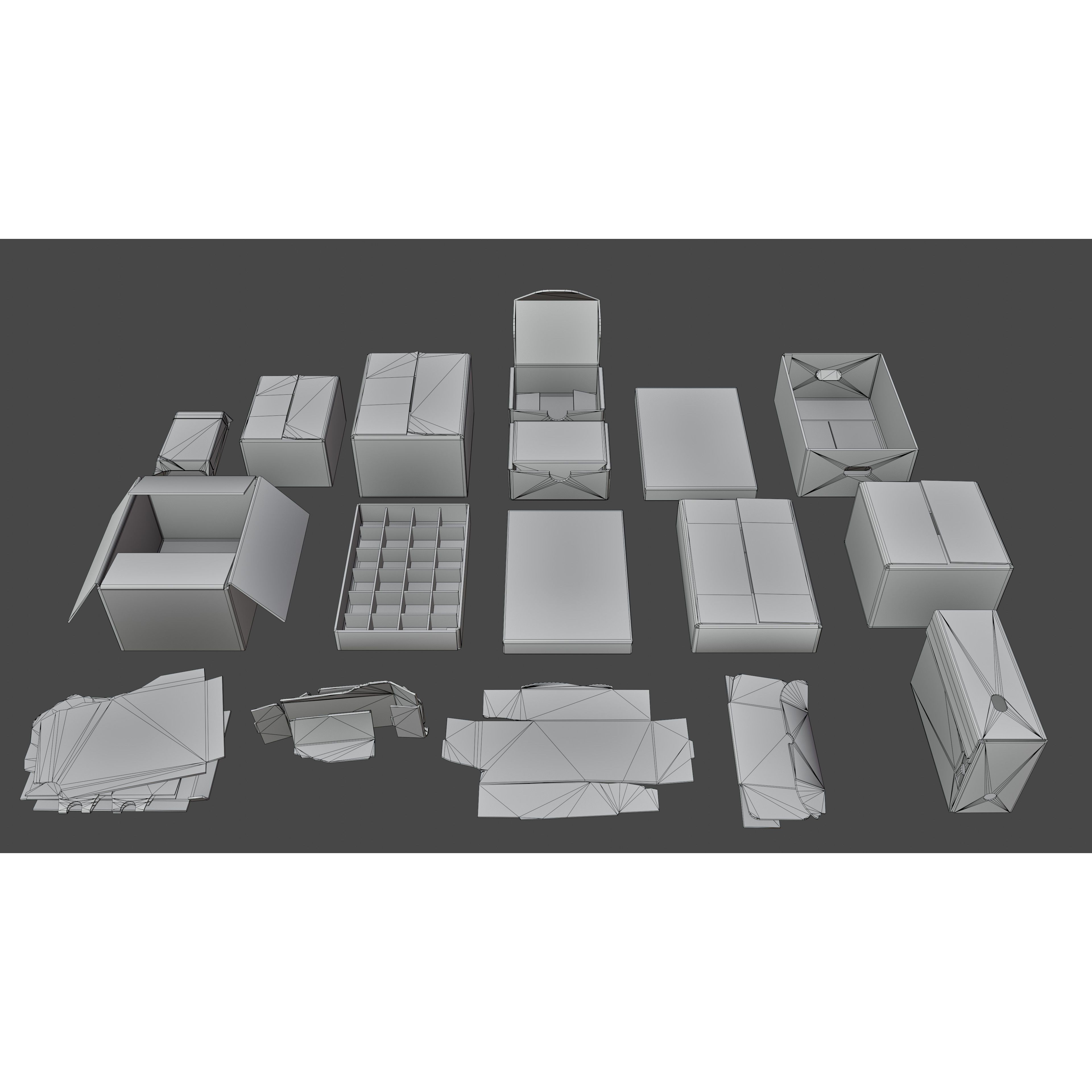 Cardboard Boxes 3D Model – Low Poly Game Asset, PBR Textures, Blender