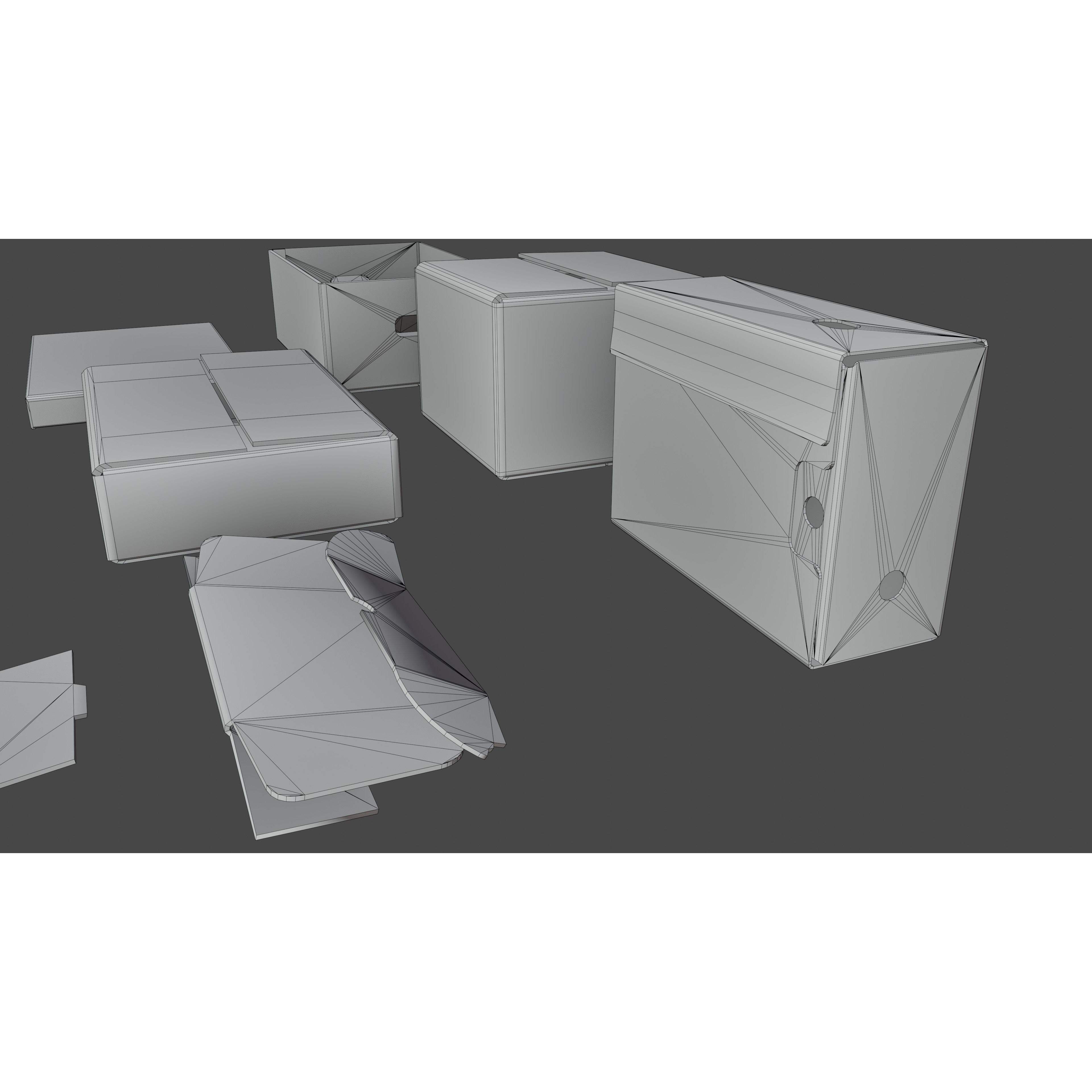 Cardboard Boxes 3D Model – Low Poly Game Asset, PBR Textures, Blender - View 13
