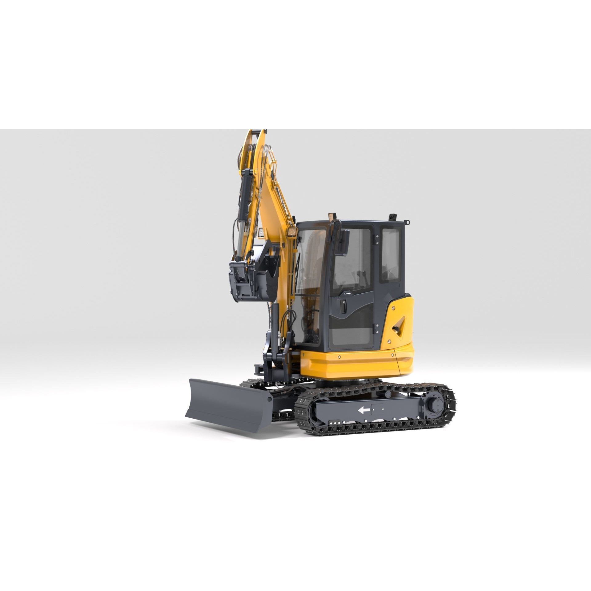 Mini Excavator 3D Model – Rigged and Animated for Games, FBX - View 16