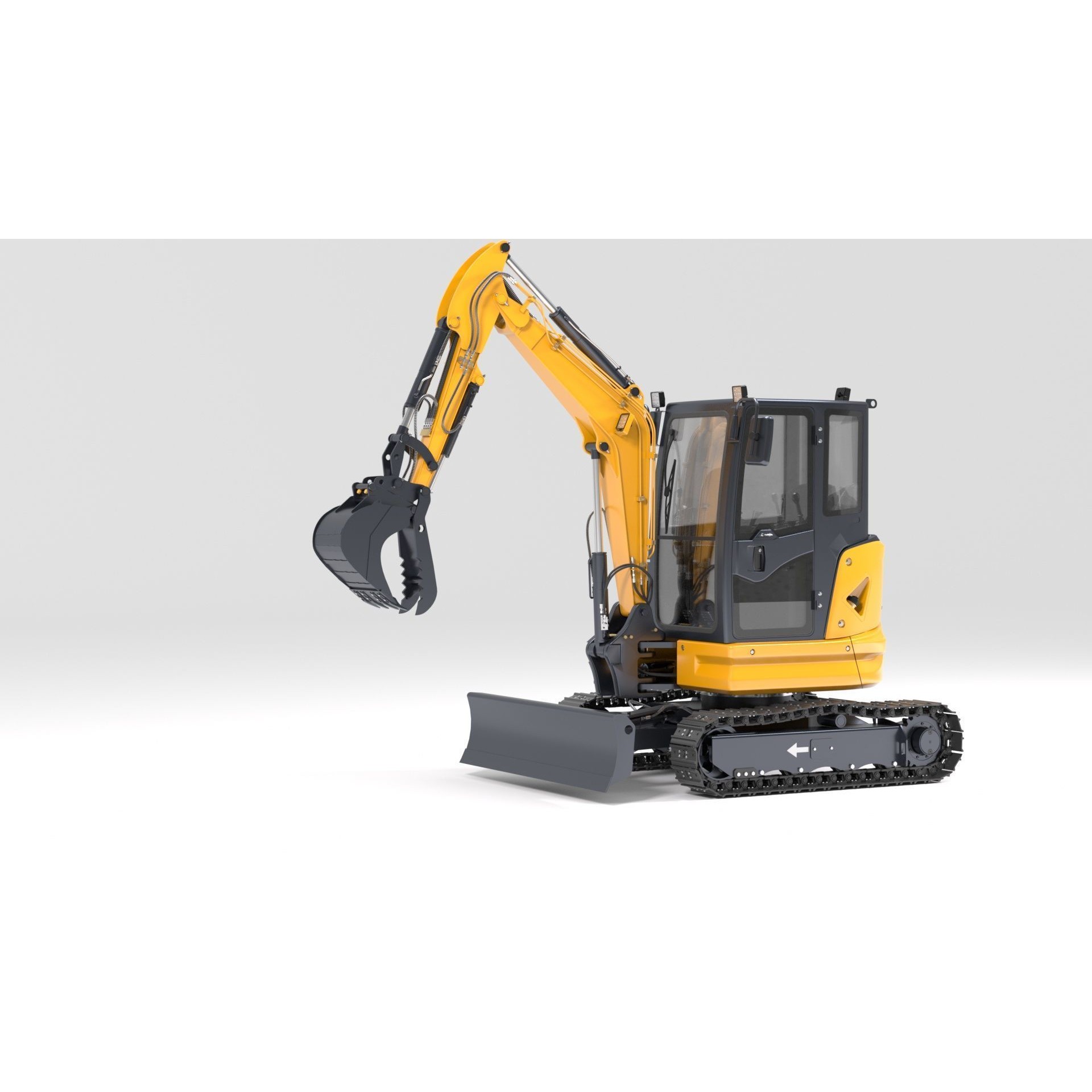 Mini Excavator 3D Model – Rigged and Animated for Games, FBX - View 24