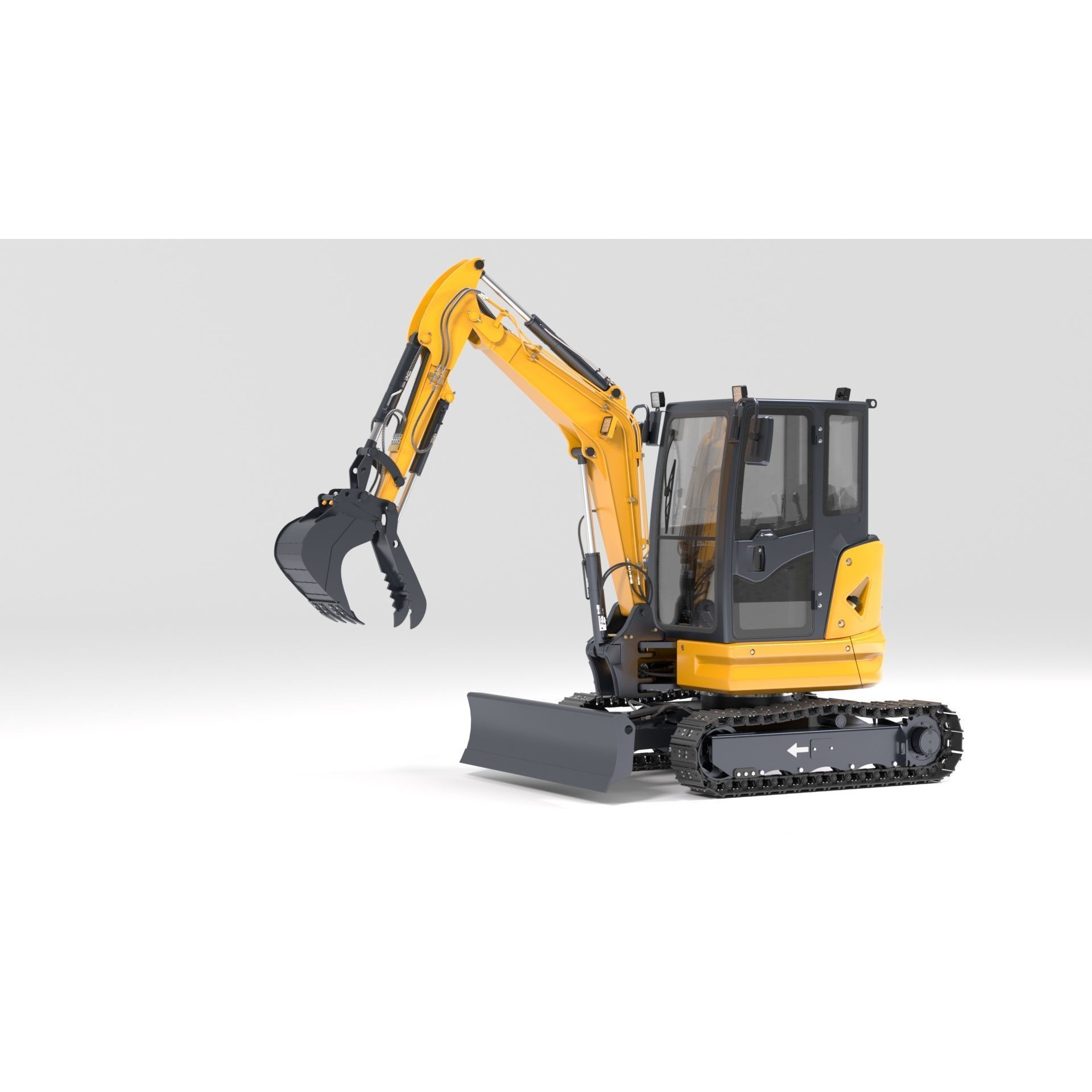 Mini Excavator 3D Model – Rigged and Animated for Games, FBX - View 25