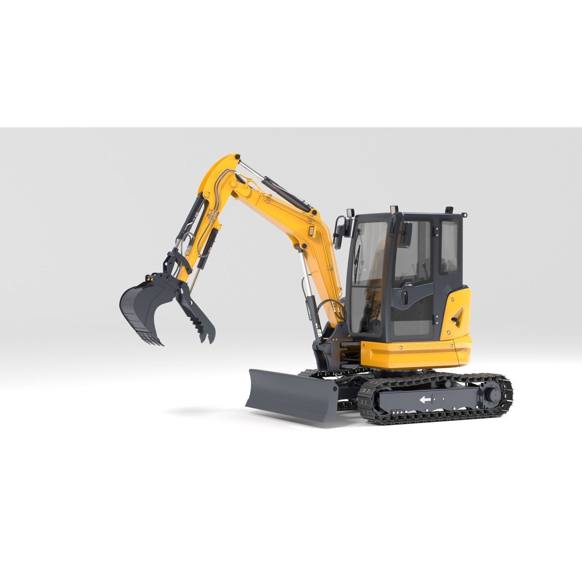 Mini Excavator 3D Model – Rigged and Animated for Games, FBX - View 26
